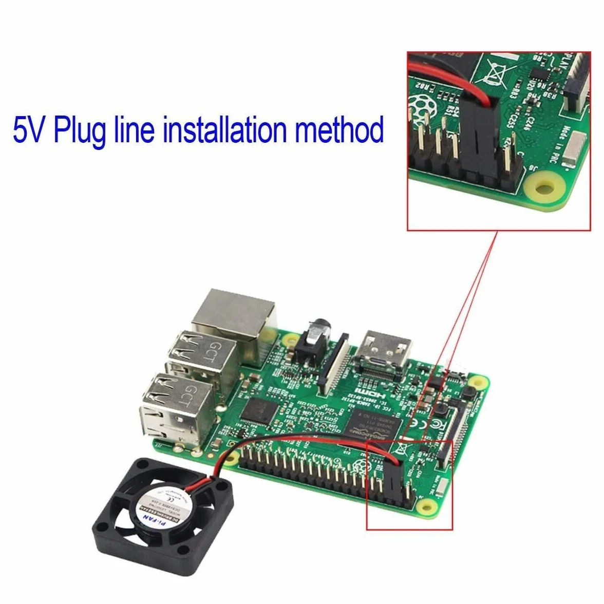 MakerHawk Raspberry Pi DC bezszczotkowy wentylator radiator 3,3 V 5 V do Raspberry Pi 2B / 3B + / 4B i Pi Zero/Zero W lub innego projektu robota
