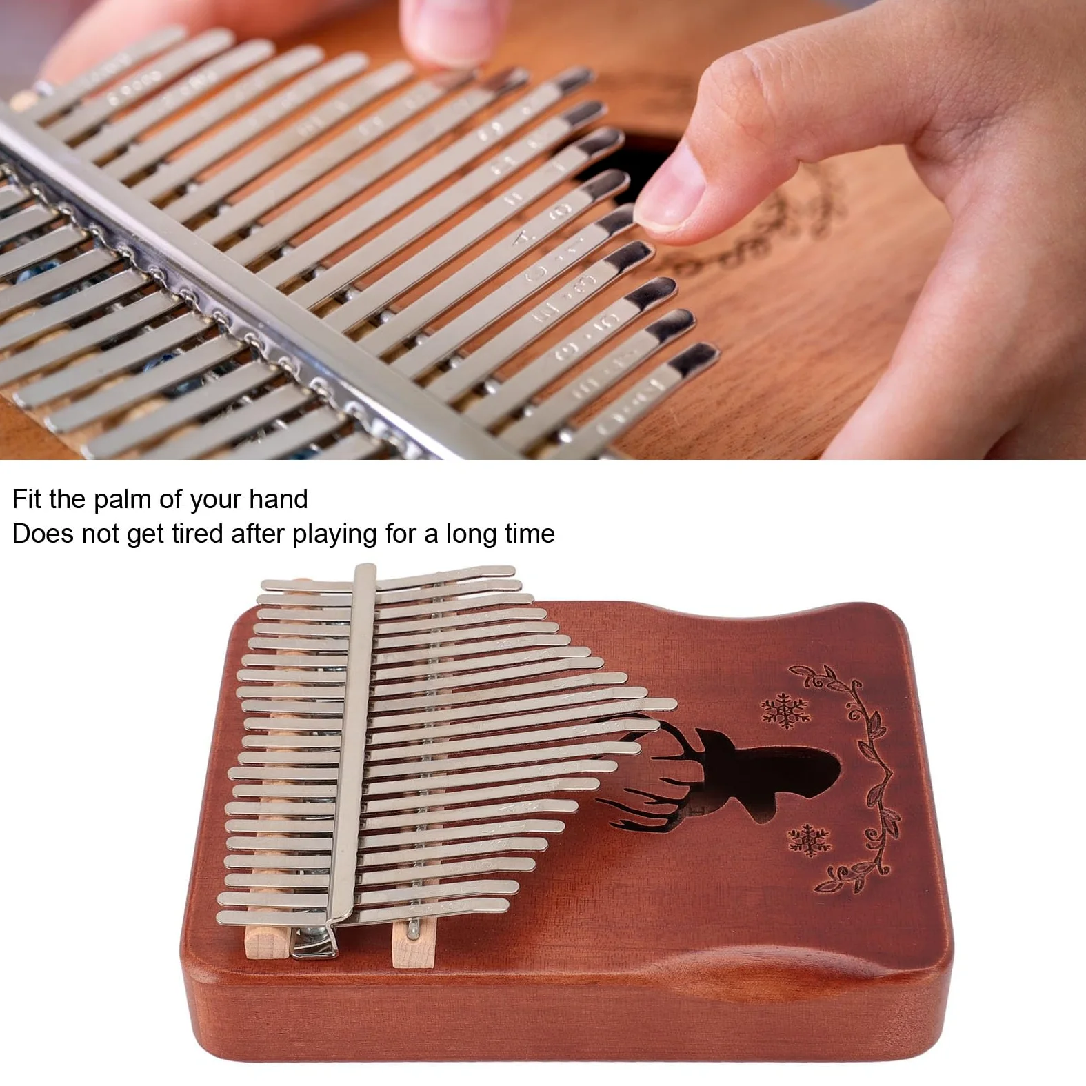 Kalimba Thumb Piano, Wygodna Konstrukcja, Doskonała jakość Dźwięku, Zaawansowane Grawerowanie, łatwe do Nauczenia się Dzięki Nutom Klawiatury, Idealny dla Początkujących