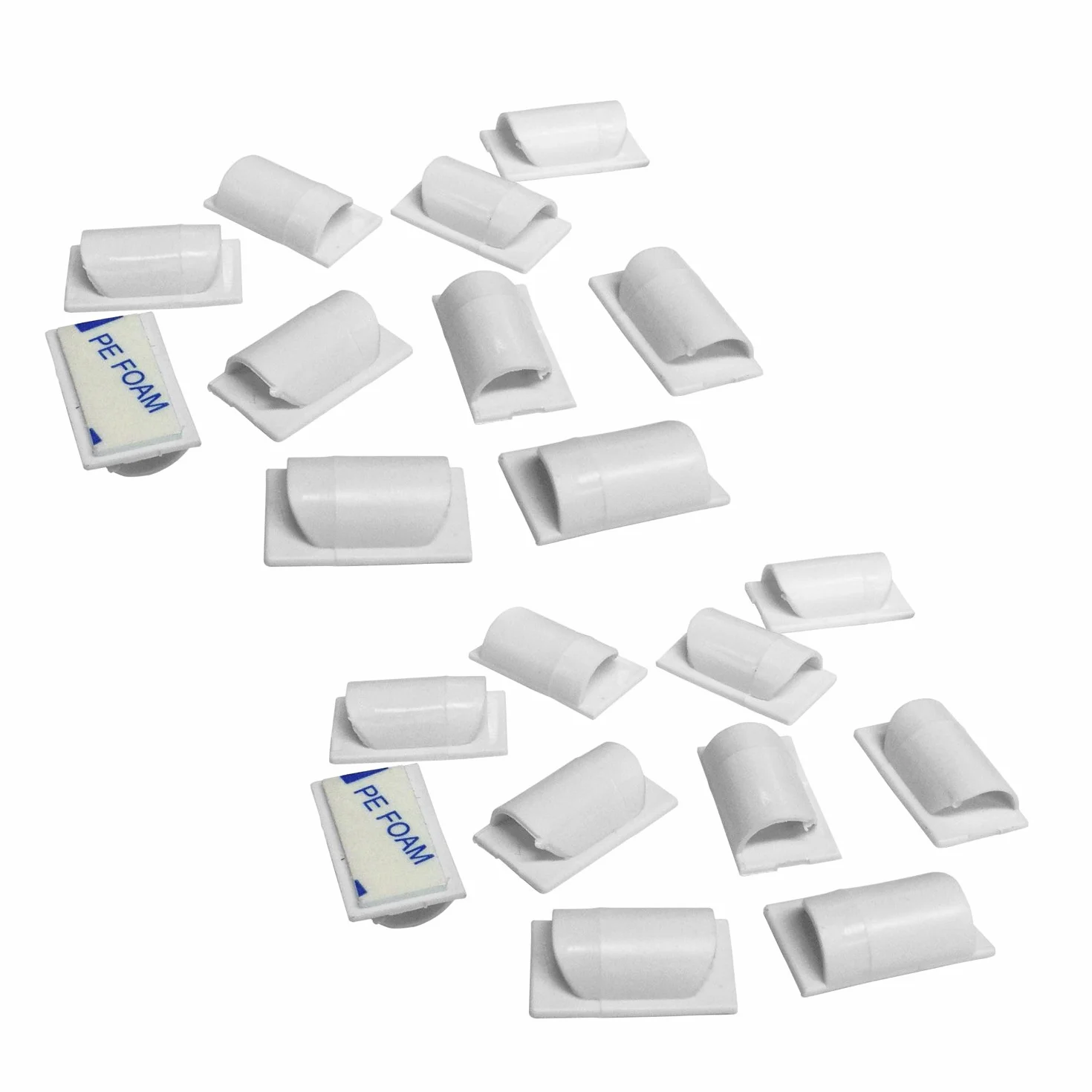 D-Line CTCLIP20PK, Klipsy do układania kabli, praktyczne mocowanie kabli samoprzylepnych, Zaciski kablowe do ładowarek mobilnych i oświetlenie dekoracyjne - Pakiet 20, Biały