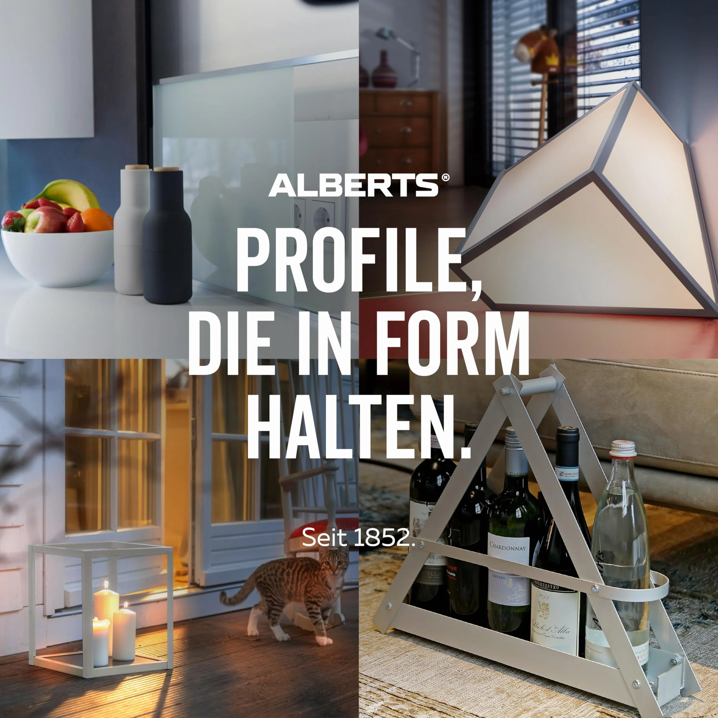 Gah-Alberts Profil U aluminiowy 1000 x 10 x 10 mm, 1 szt., Edelstahldesign Light 488949.0