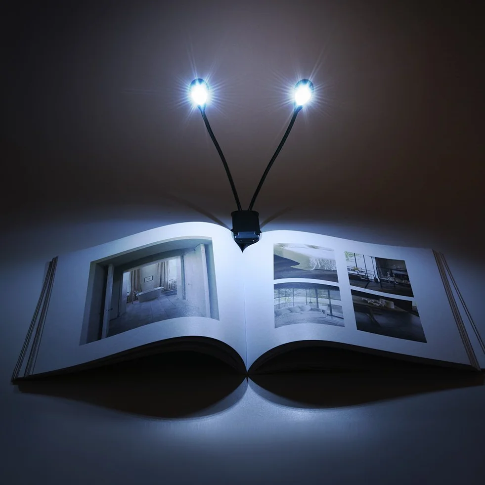 Zunate Lampa do stojaka muzycznego, klips LED, lampa na książki, podwójne regulowane ramiona, lampka do czytania, dla uczniów/dzieci i muzyki/fortepianów (8 koralików)