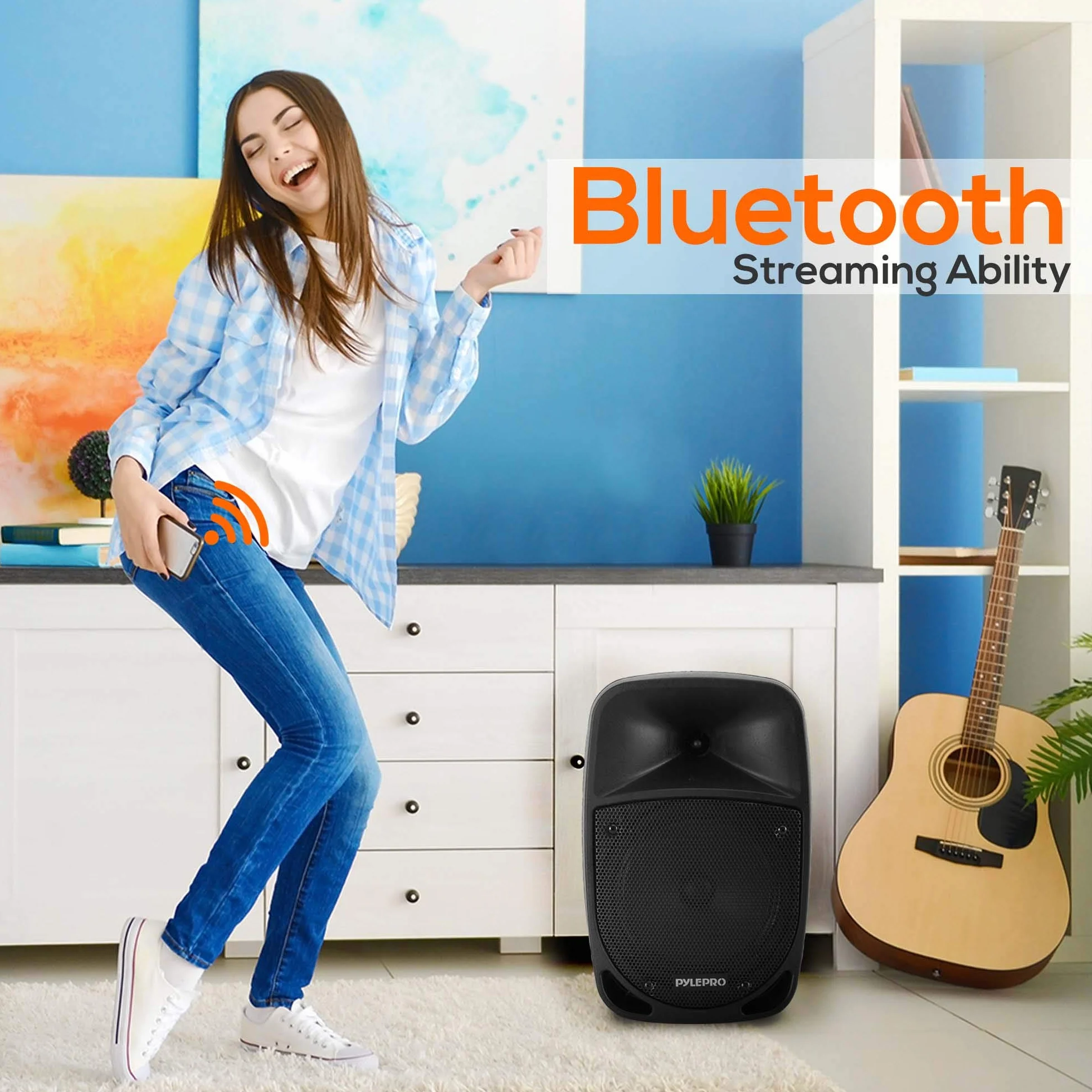 Pyle PSBT85A przenośny zestaw PA akumulator niskotonowy 8" (20 cm) USB MP3 Bluetooth 1 x mikrofon radiowy 800 W
