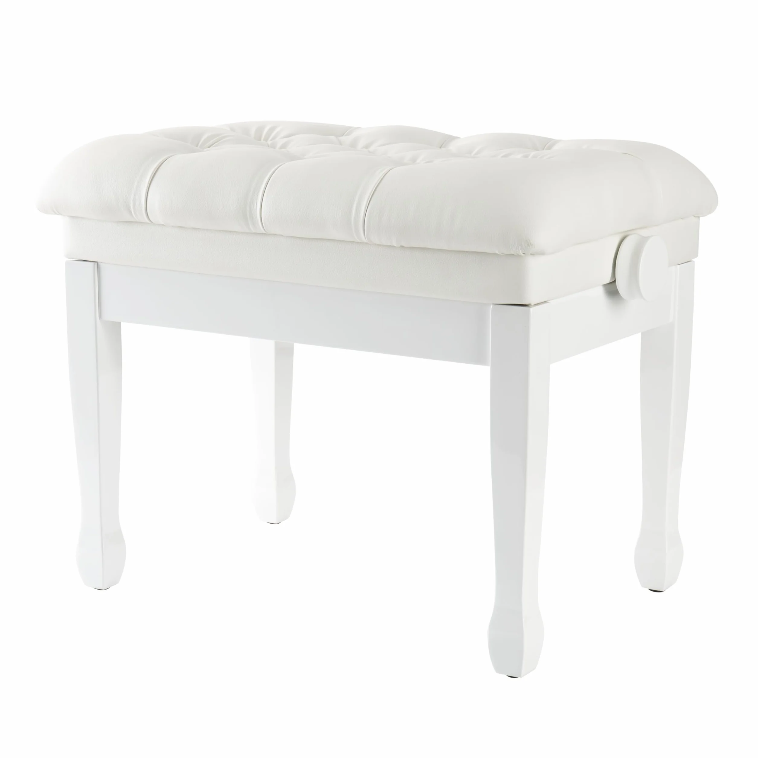 Fame PB-30C Cushioned Piano Bench White Satin Ława do pianina