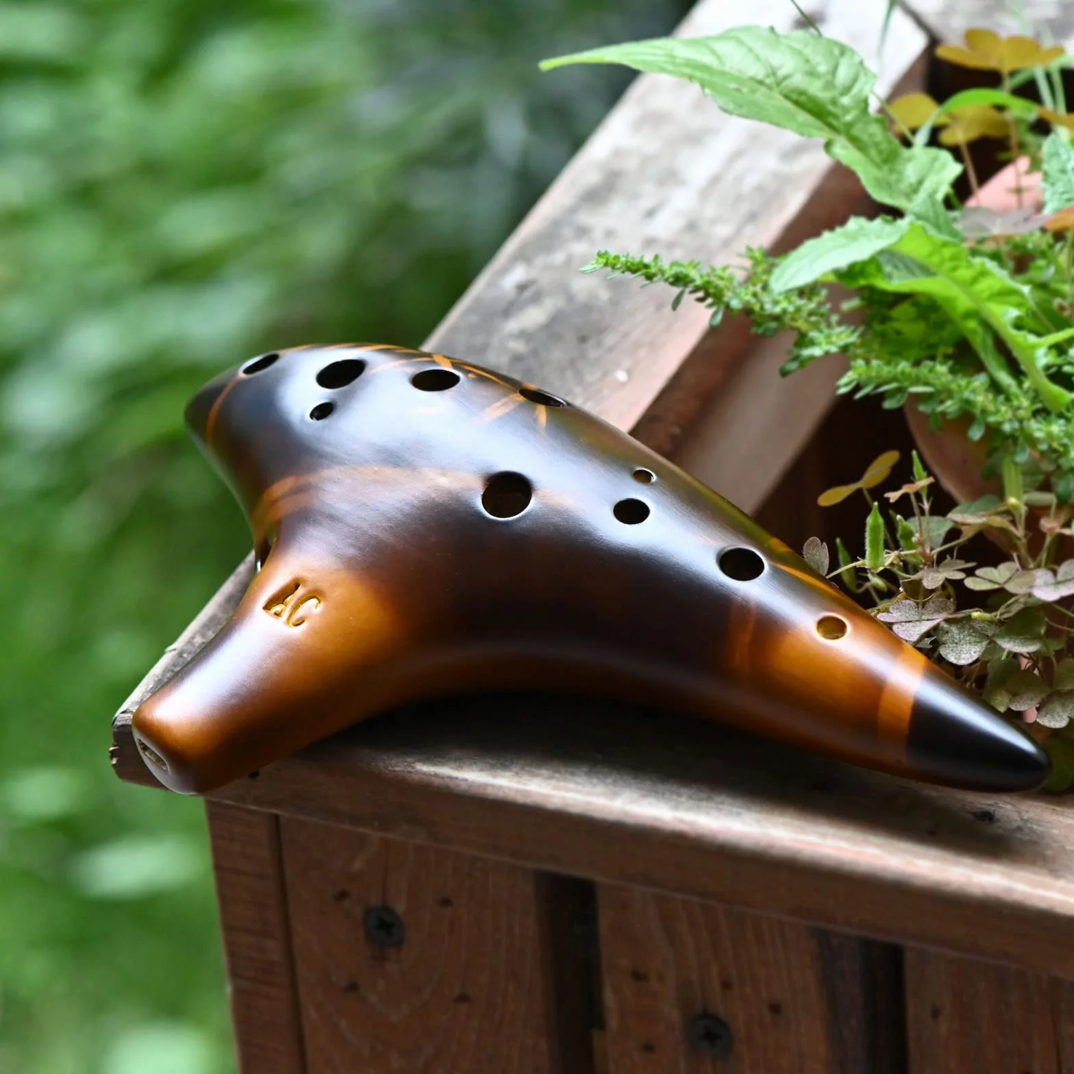 Okarina, 12 otworów Alto C, ceramiczne okaryny z torbą na pasek na szyję, instrument muzyczny, prezent dla dorosłych (żółty)
