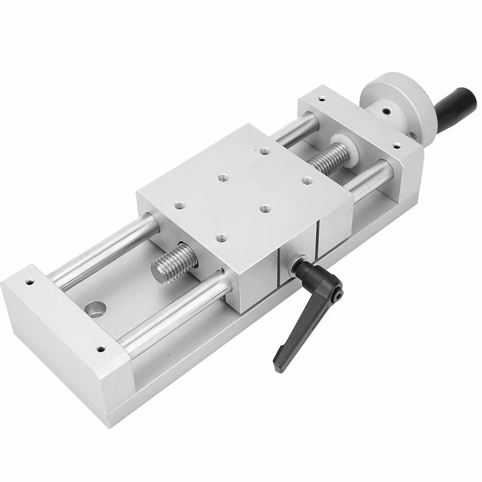 Ręczna prowadnica liniowa, aluminiowa stopowa prowadnica liniowa o wysokiej precyzji, krzyż prowadnicy liniowej, stół prowadnicy liniowej 80 x 80 mm, szeroko stosowany w maszynach produkcyjnych