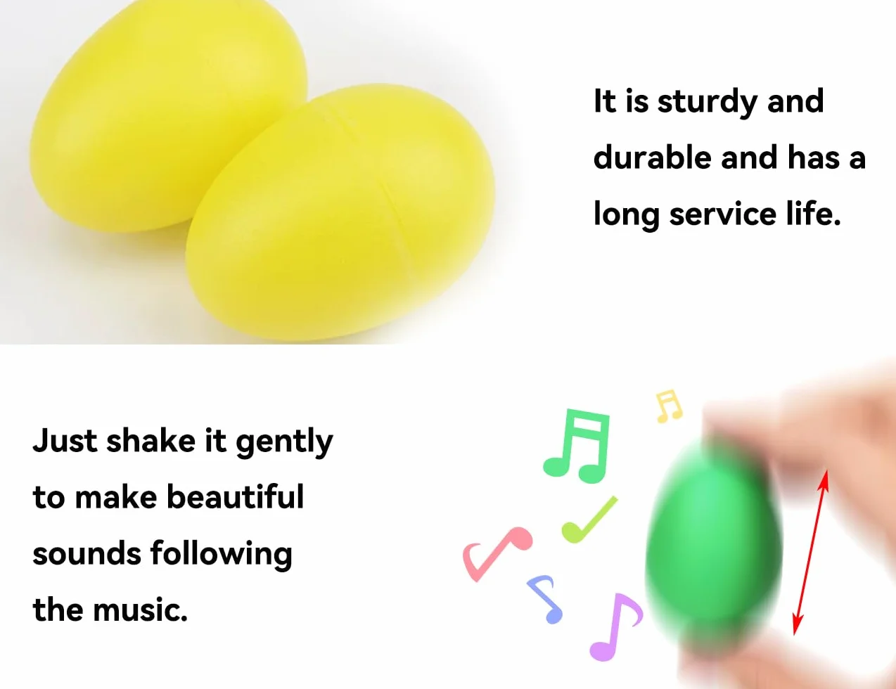 6 marakasów do jajek, plastikowe grzechotki z instrumentem muzycznym, idealne na rodzinne przyjęcie urodzinowe (niebieski, różowy, czerwony, żółty, zielony)