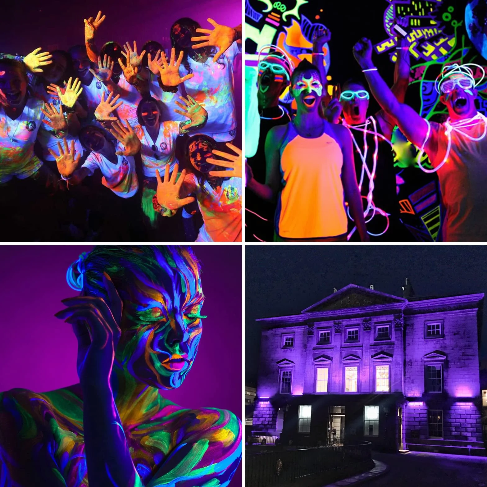 Projektor LED UV 300 W, czarne światło 395 nm, wodoodporna IP65, mocna lampa UV na imprezę fluorescencyjną, imprezę, fluorescencyjny, urodziny, Halloween (1 sztuka)