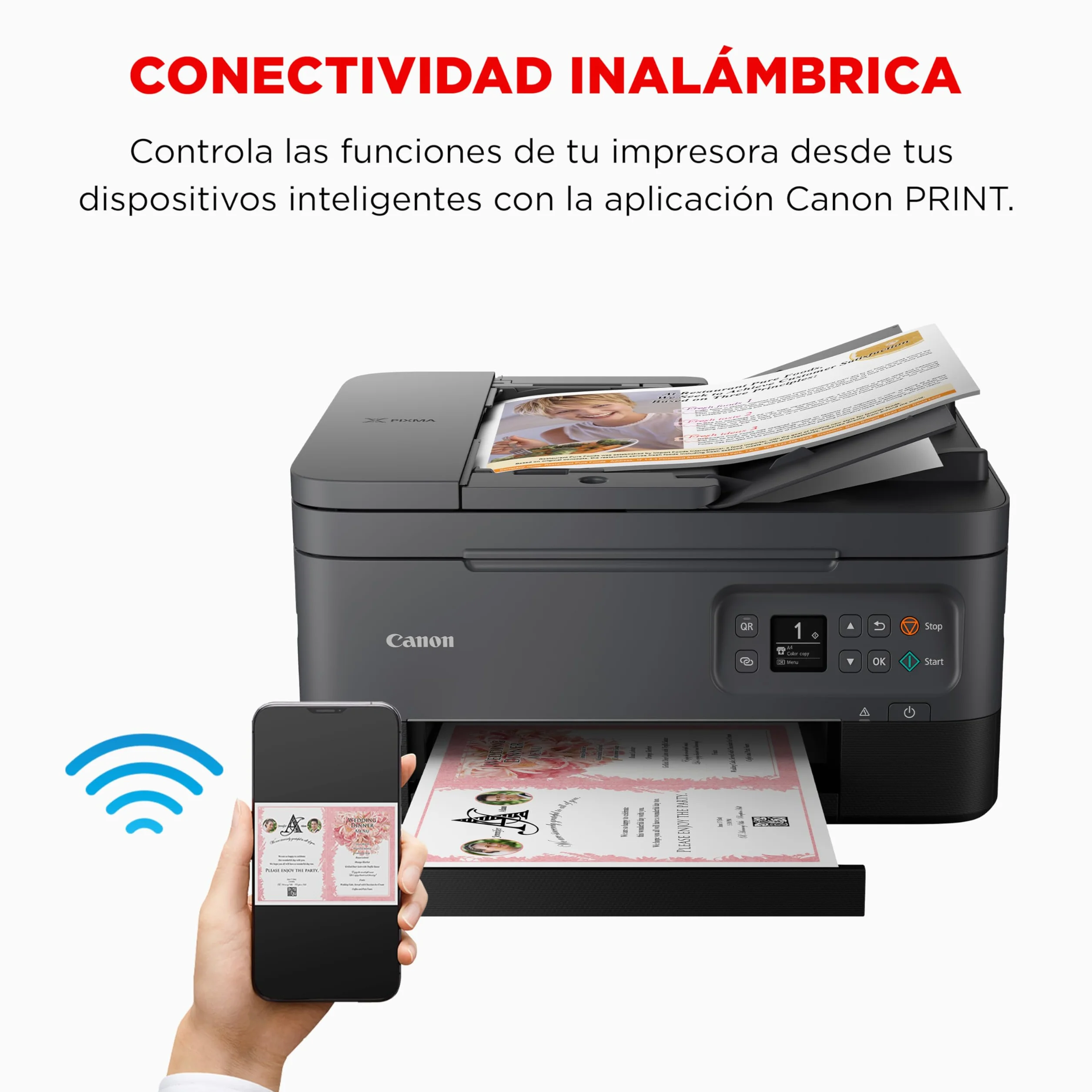 Canon PIXMA TS7450i drukarka Wi-Fi, kolorowa drukarka wielofunkcyjna, automatyczny podajnik dokumentów - wielofunkcyjna drukarka A4 do kreatywnego druku multimedialnego - idealna do domu i biura