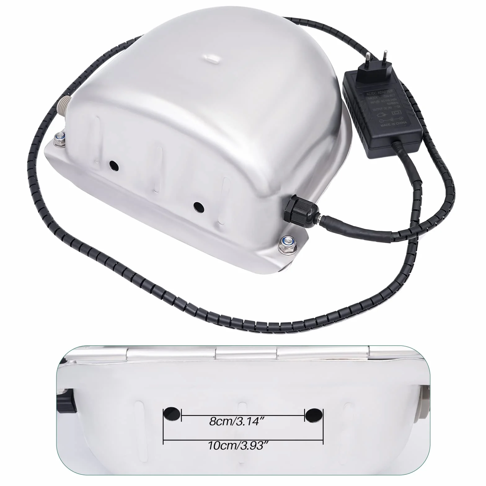 Automatycznie podgrzewana miska na wodę ze stali nierdzewnej z zaworem pływakowym 24 V, 80 W koryto na wodę dla zwierząt, bydła, psów, koz, świń, koni