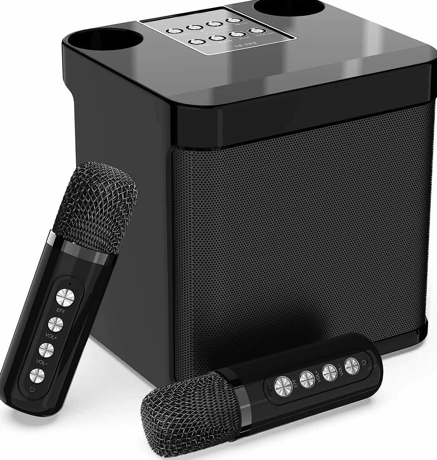 Maszyna Karaoke Głośnik z 2 bezprzewodowymi mikrofonami dla dorosłych, dzieci Przenośny Bluetooth HD Sound PA System, Śpiewająca maszyna z Echo i Vocal Cut, obsługuje TF/USB, AUX