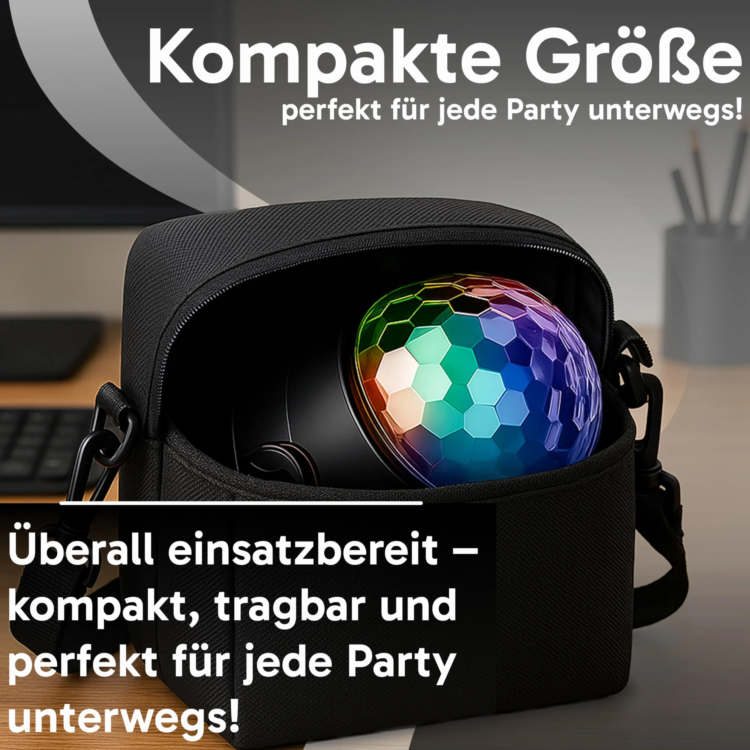 Retoo Kula dyskotekowa, 360° sterowana muzyką, oświetlenie dyskotekowe LED, lampa na imprezę DJ, obracana o 360°, z 3 kolorami światła, lampa dyskotekowa na imprezę, urodziny dziecka, oświetlenie