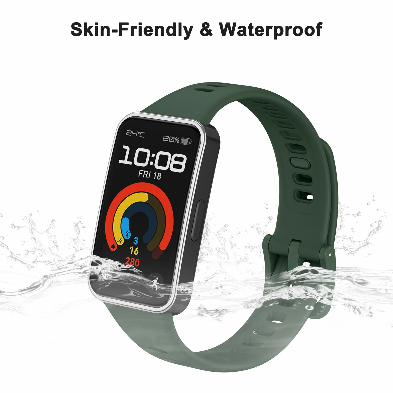 Amzpas 3 sztuki bransoletek do Huawei Band 9 / Huawei Band 8, dla kobiet i mężczyzn, silikonowe, sportowe paski zastępcze, do Huawei Band 9/8, 3 sztuki