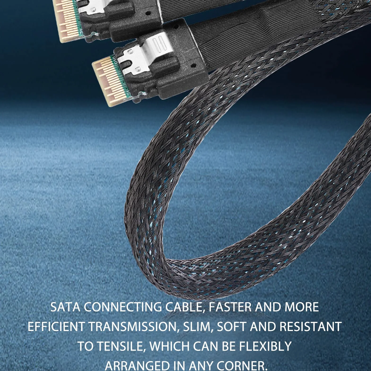 Wąski Kabel SAS, SAS 4.0 SFF 8654 4i 38pin Host do SFF 8654 Wąski Kabel Docelowy SAS, 12 Gb/s Ocynowana miedź Kabel Micro SATA do Obudowy Komputera Stacjonarnego HDD (1 m / 3,3 stopy)