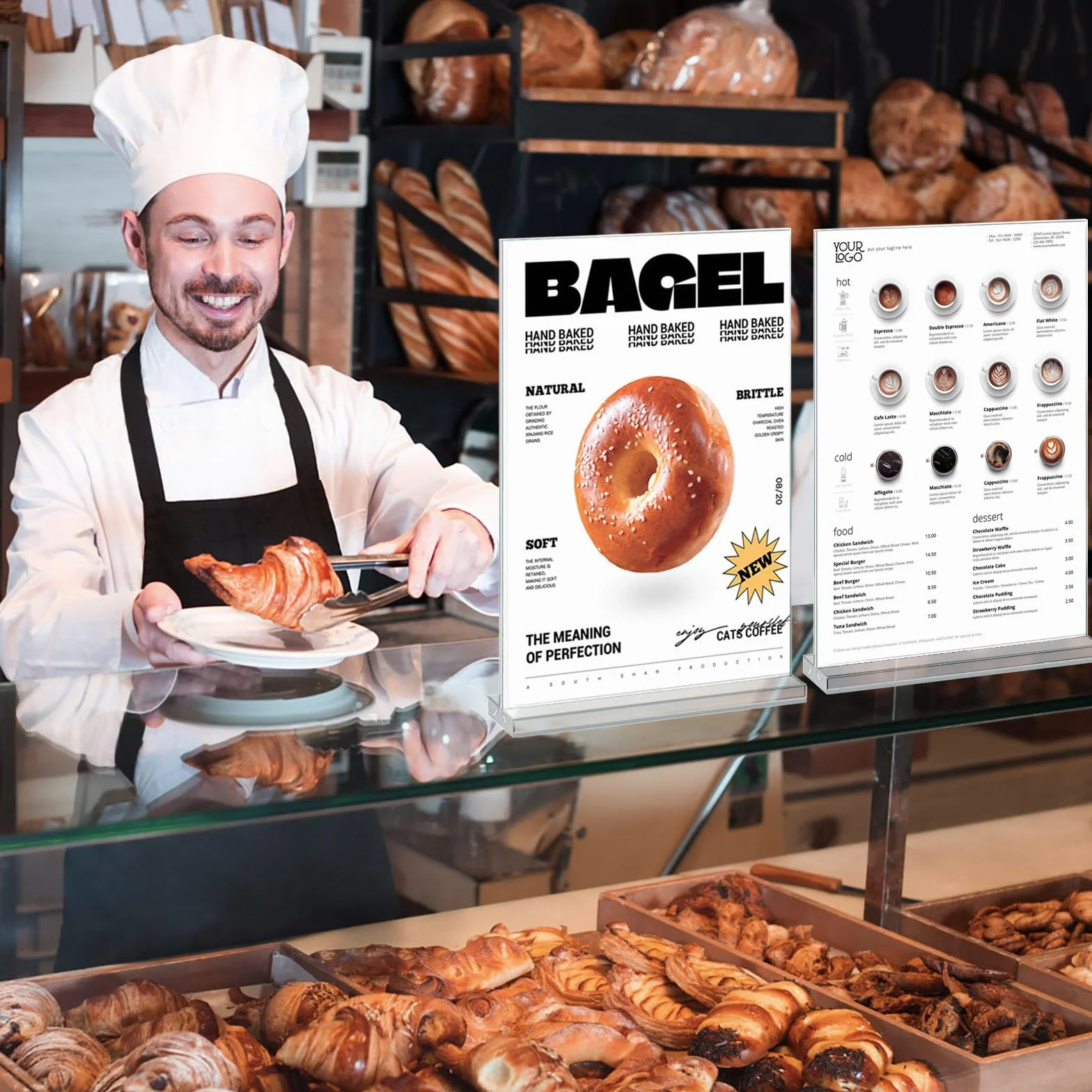 4 szt. Uchwyt na Tabelkę A6, Przezroczysty Stojak A6 z Akrylu, T-Stojak na Reklamy, Wysokiej Jakości Stojak na Menu, Idealny do Restauracji, Kawiarni, Biur i Wystaw