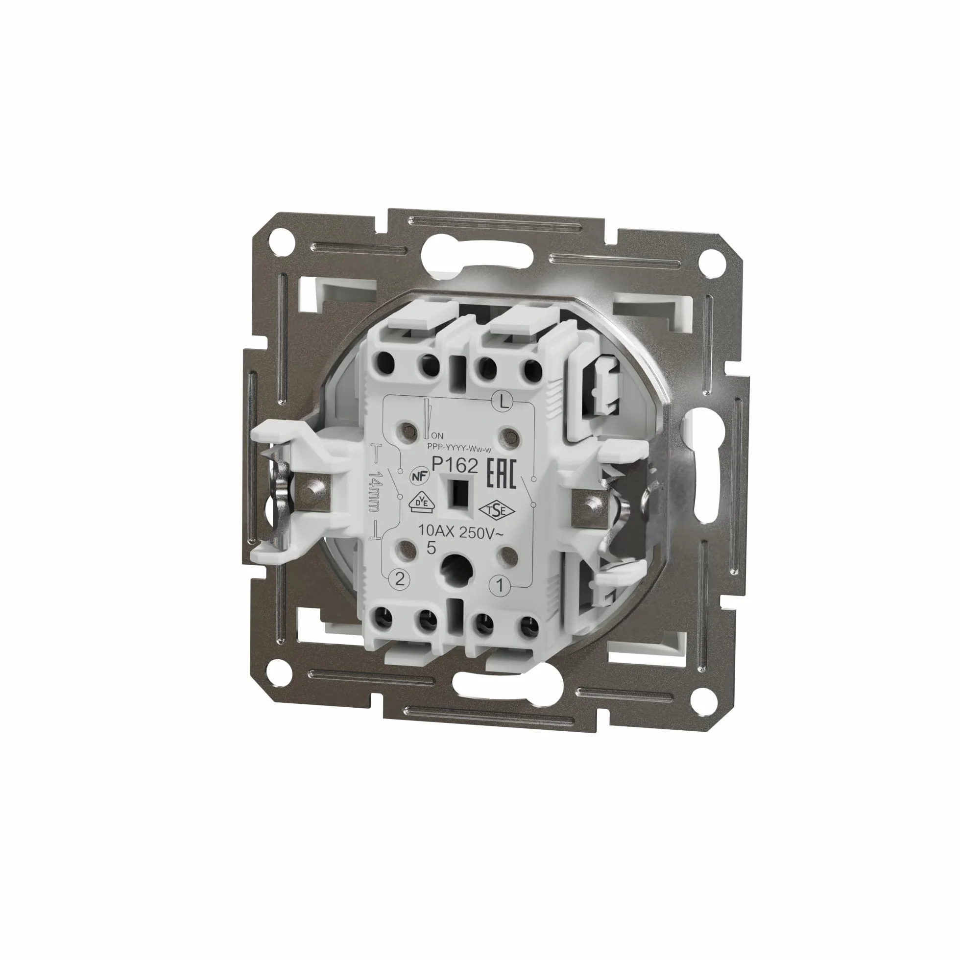 Schneider Electric Asfora EPH0370121D podwójny przełącznik podtynkowy 10 AX - 250 V, zaciski wtykowe, biały