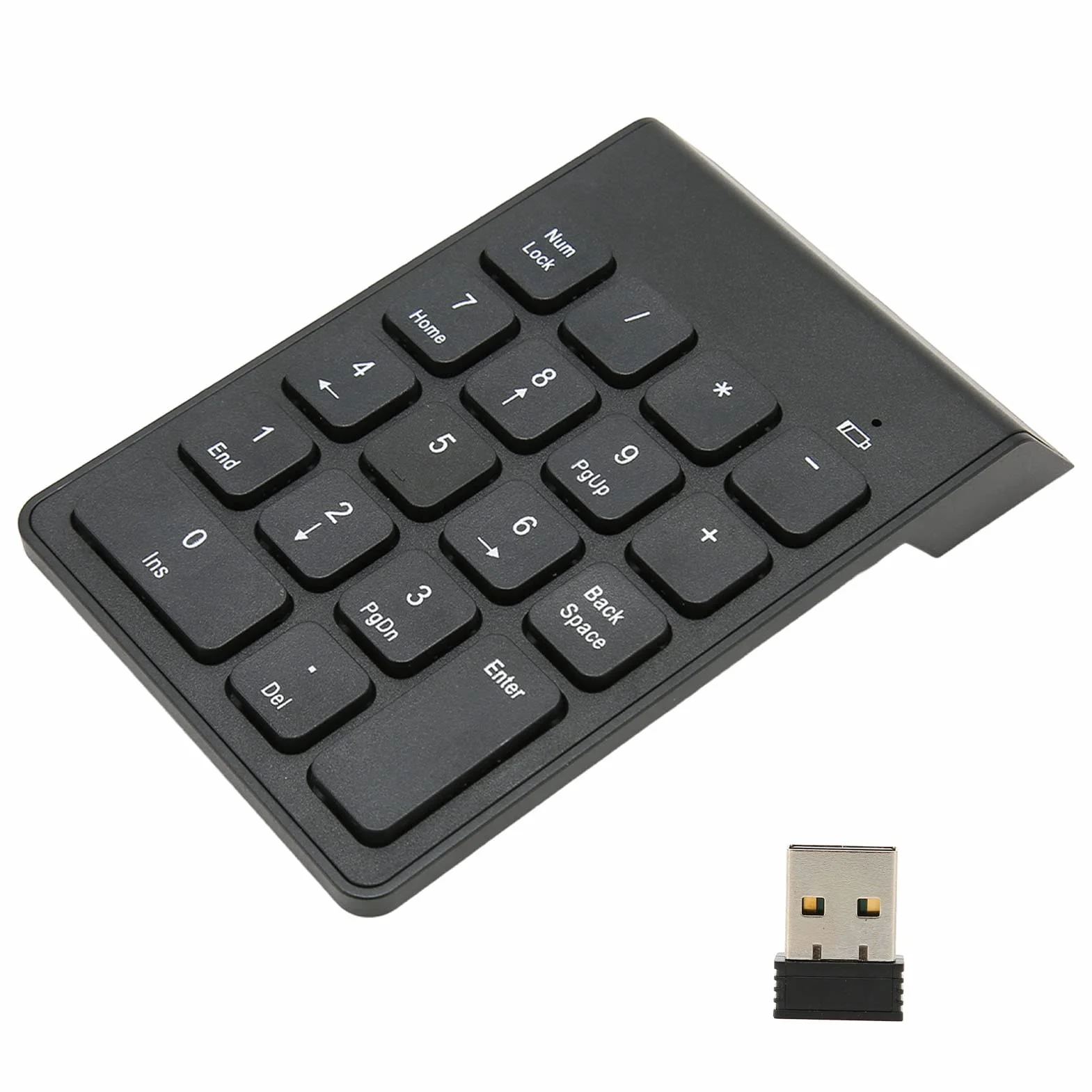 Bewinner Bezprzewodowa klawiatura numeryczna 2,4 G do laptopa, 18 klawiszy, mini zewnętrzna podkładka numeryczna, bez sterownika, czekoladowe klawisze, klawiatura numeryczna USB dla księgowego