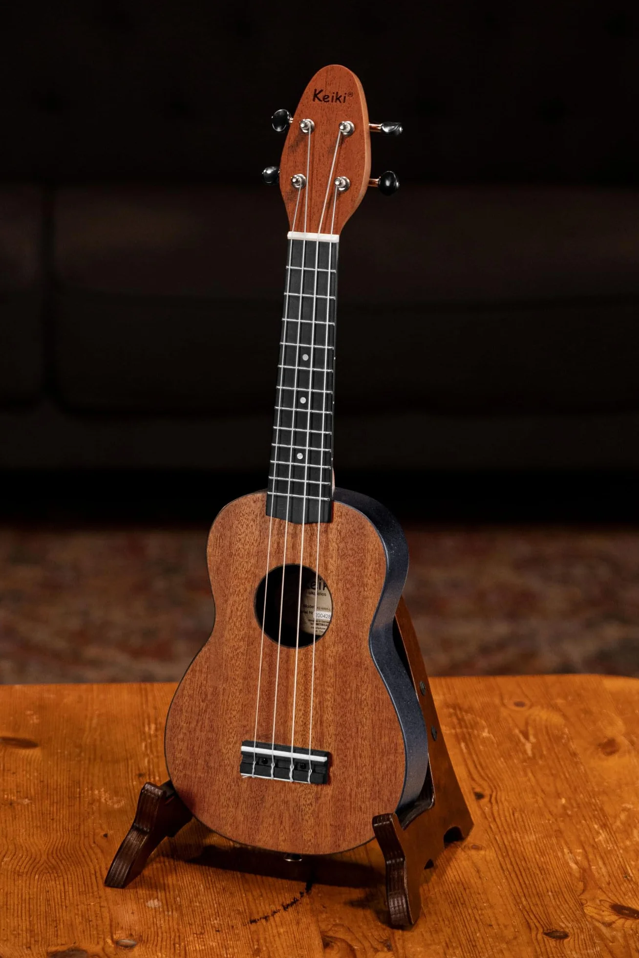 Ortega Guitars Leworęczne Ukulele Sopranowe – Akustyczne – Seria Keiki K2 – w Zestawie z Akcesoriami – Mahoń/ABS, Wykończenie Naturalne (K2-MAH-L)