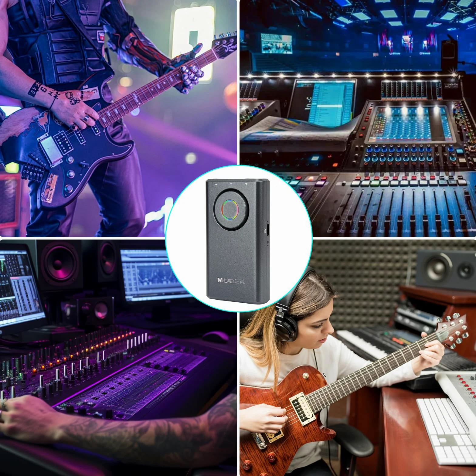 Nikou Efekt inteligentnej gitary, przenośna maszyna perkusyjna Recording Loop efektów gitarowych, wbudowana bateria (szara)