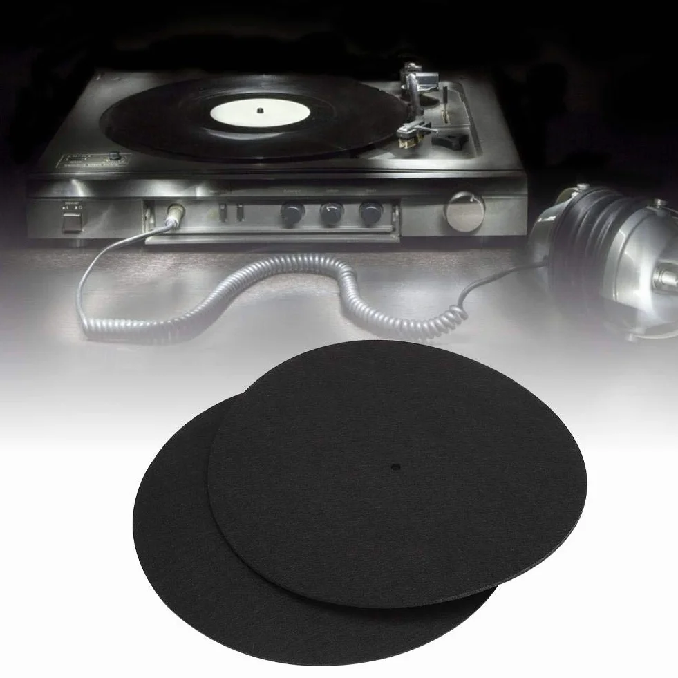 Gramofon mata gramofonowa, 2 szt.12-calowa antypoślizgowa, odporna na wstrząsy audiofilska mata z gumy silikonowej do gramofonu LP