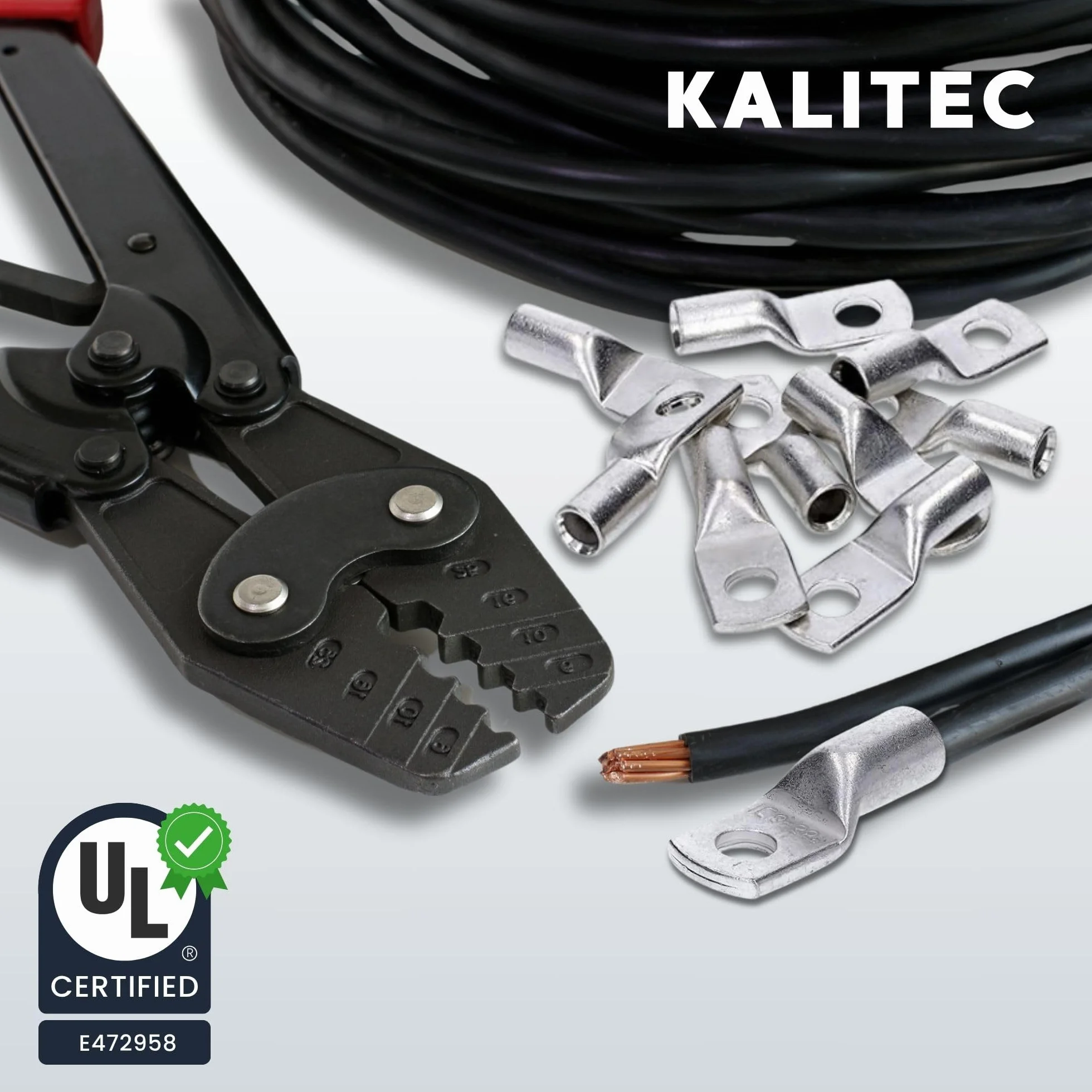 Kalitec HR4-6, 10 standardowych końcówek kablowych 4 mm² M6 I bez widocznego otworu I Made in Germany