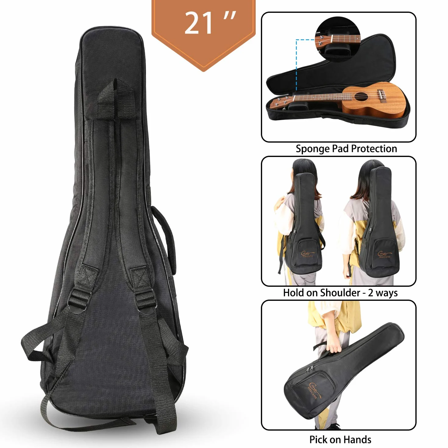 Ukulele sopranowe 21 cali, mahoniowe ukulele dla dorosłych i dzieci początkujących z torbą i linami