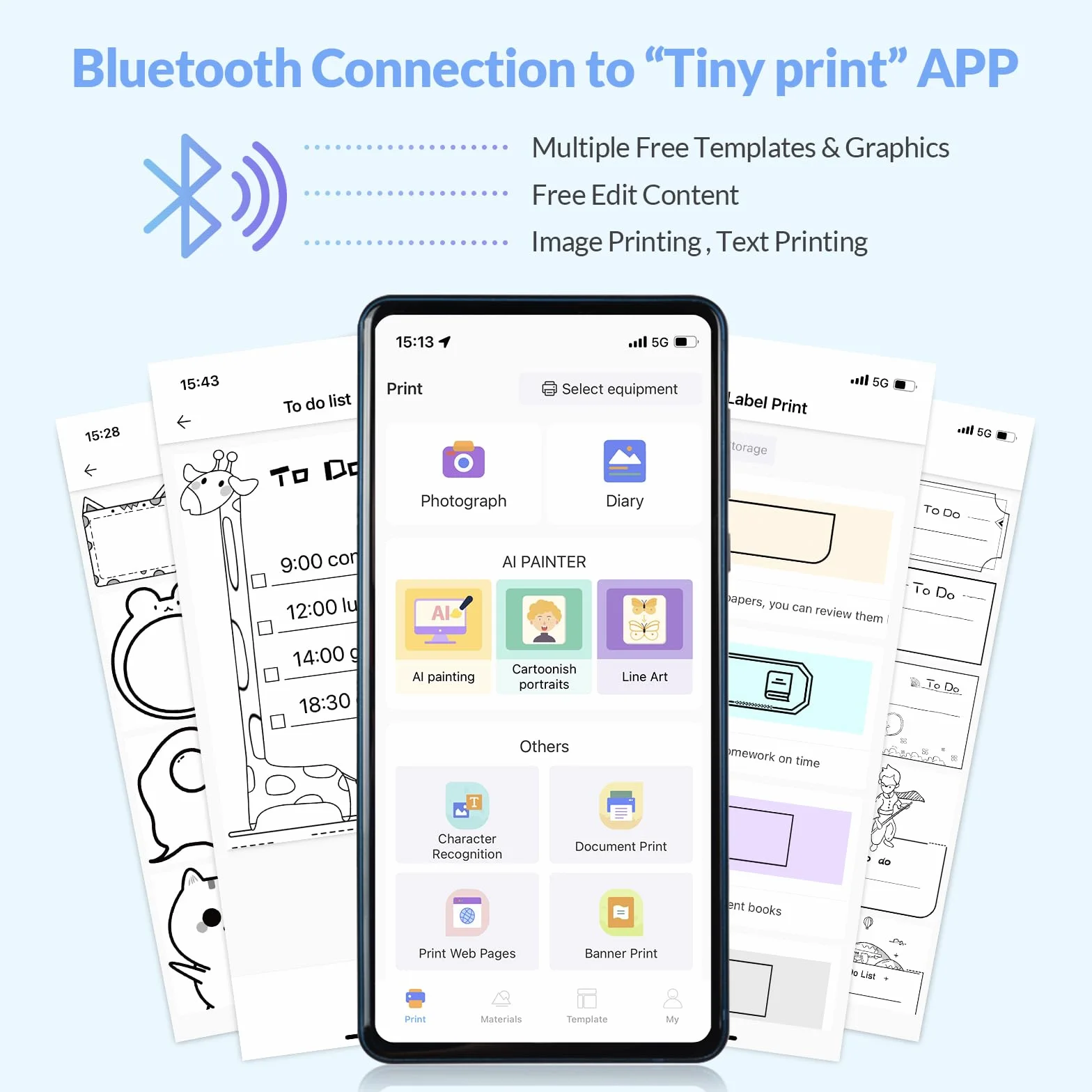 mafiti Mini termiczna drukarka fotograficzna Bluetooth, kompatybilna z systemem iOS Android, do pomocy w nauce, do biura, na etykietę paragonową, zabawa, praca, dziennik