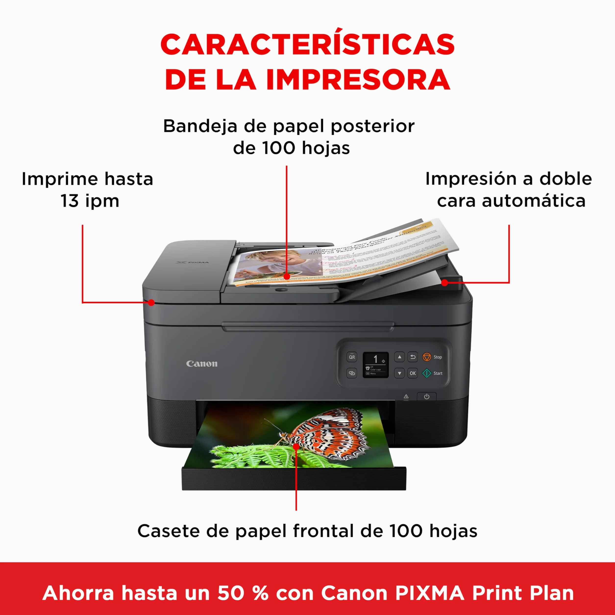 Canon PIXMA TS7450i drukarka Wi-Fi, kolorowa drukarka wielofunkcyjna, automatyczny podajnik dokumentów - wielofunkcyjna drukarka A4 do kreatywnego druku multimedialnego - idealna do domu i biura