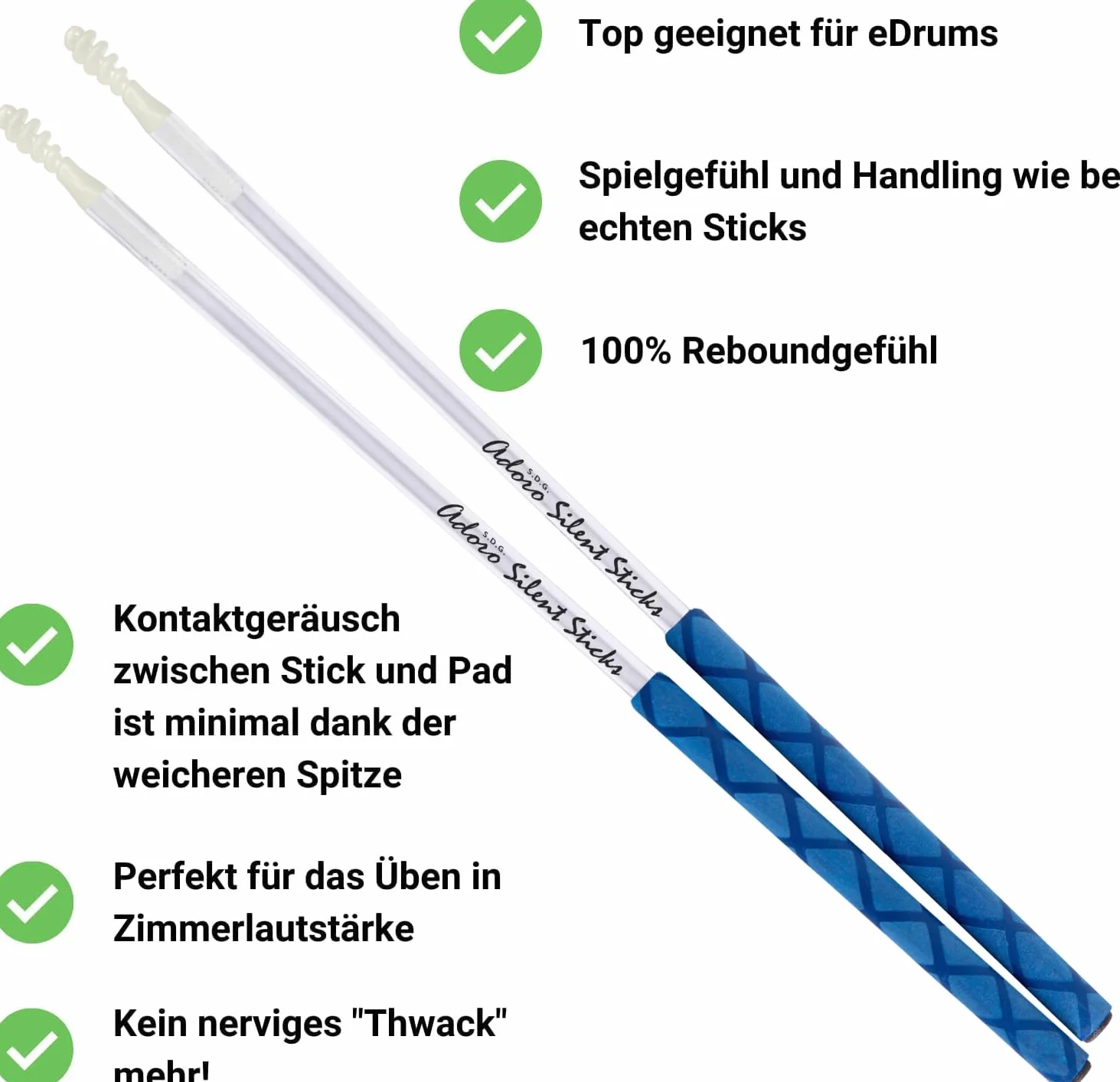 Adoro Cichy e-stick niebieski pałeczki perkusyjne do e-perkusji i padów