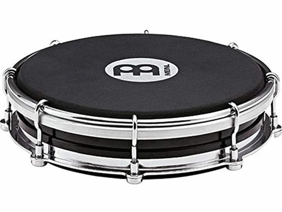 Meinl Percussion Samba Silent Tamborim - Silent Practice Tamborim z siateczkową główką - średnica 15 cm - tworzywo ABS, czarny (STBR06ABS-BK)