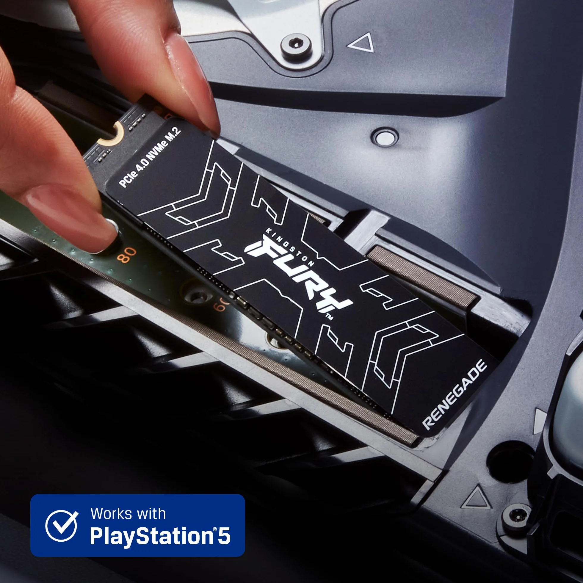 Kingston FURY Renegade PCIe 4.0 NVMe M.2 SSD dla graczy, entuzjastów i zaawansowanych użytkowników - SFYRD/2000G, Czarny