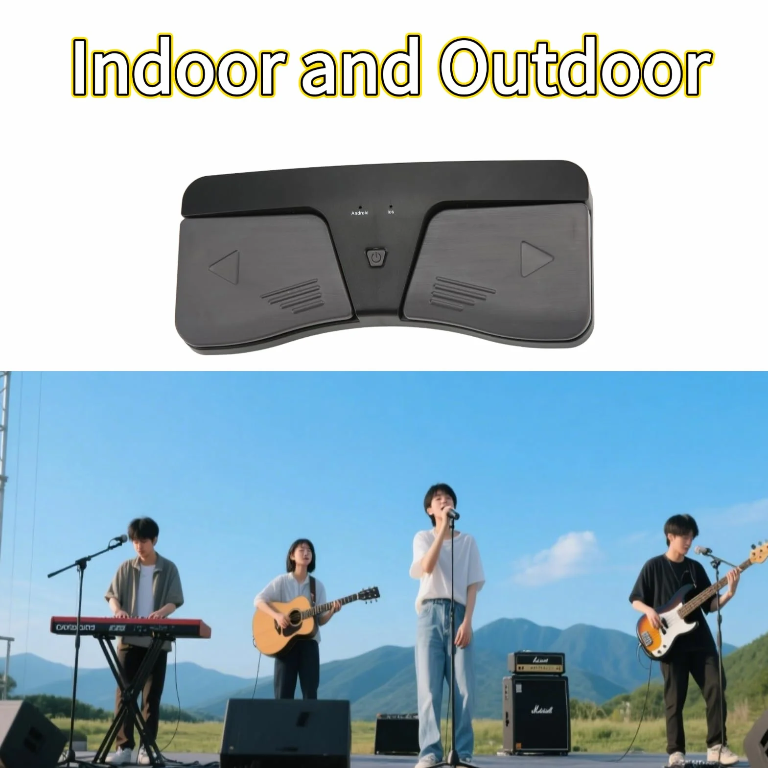 Page Turner Pedal dla tabletów, bezprzewodowy pedał muzyczny Page Turner dla IOS, dla Android, zasilany bateryjnie przełącznik nożny Bluetooth Page Turner Pedal Bezprzewodowy Page