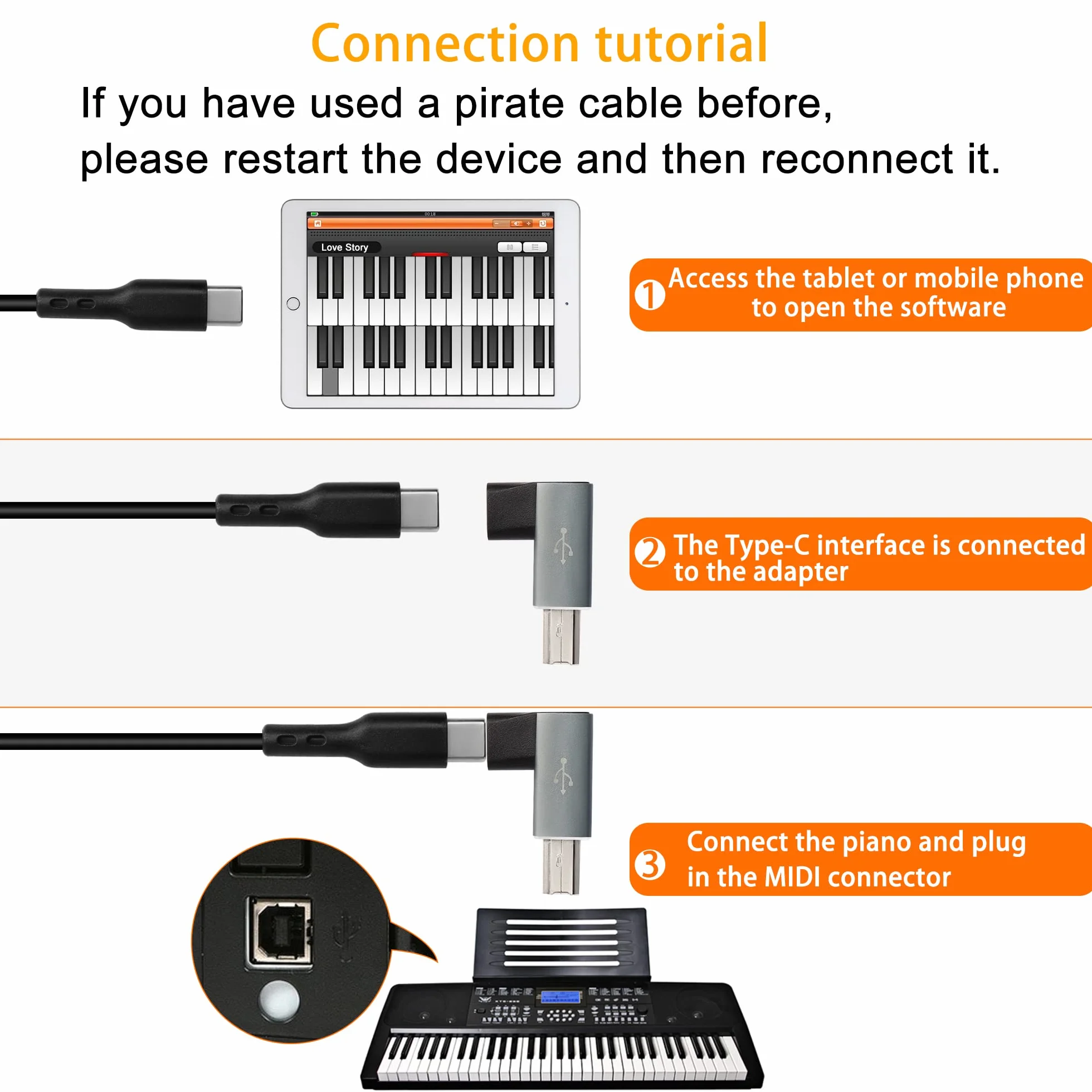 QIANRENON Kąt 90° konwerter adaptera USB C na MIDI żeński do USB B dla drukarki, MIDI pianino elektryczne, perkusja elektroniczna, 2 szt., szary