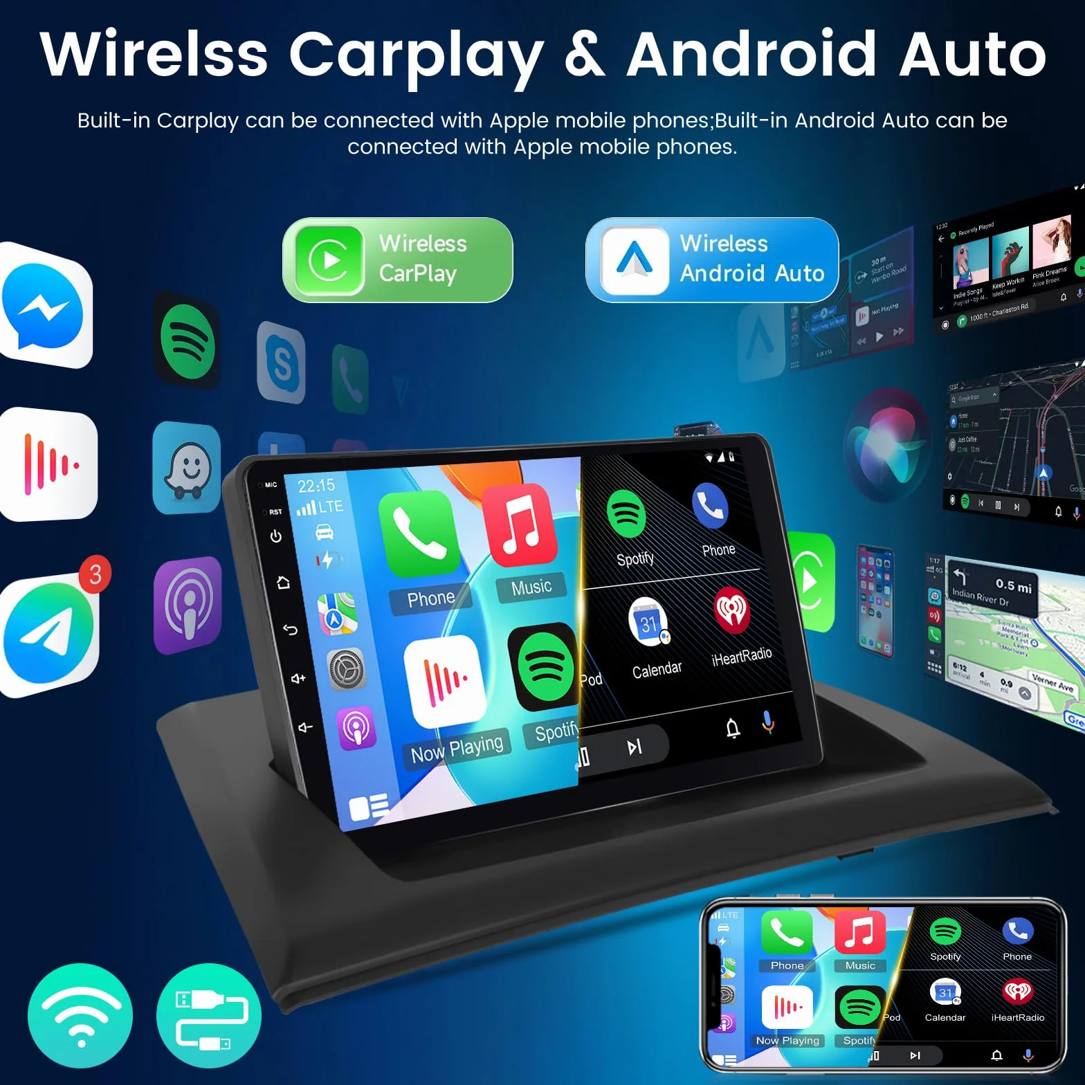 NHOPEEW Radio samochodowe 4 + 64 G do BMW X3 E83 2004-2012 - 9 cali radio samochodowe z systemem Android z bezprzewodowym Carplay i Android Auto - Mirror Link 32EQ DSP Split-Screen + kamera cofania i