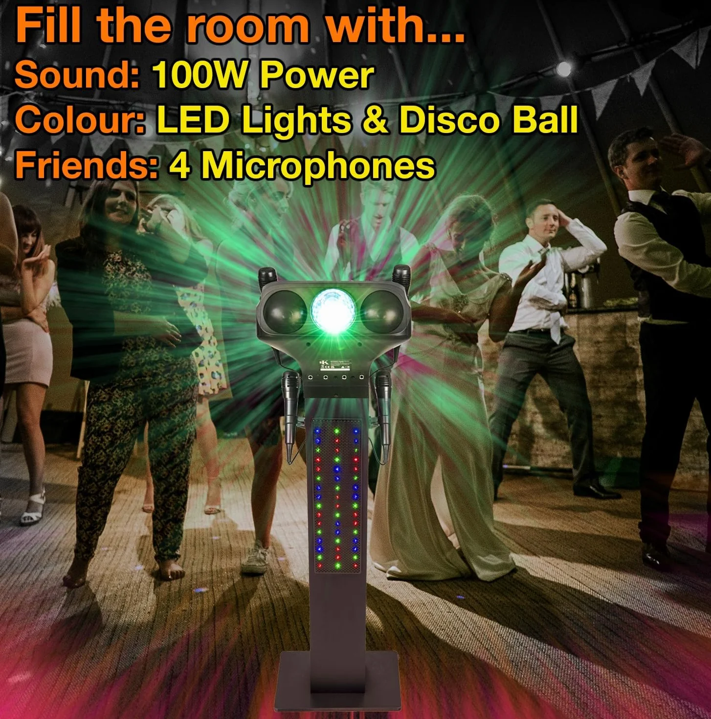Easy Karaoke Smart Bluetooth® system karaoke + 4 przewodowe mikrofony