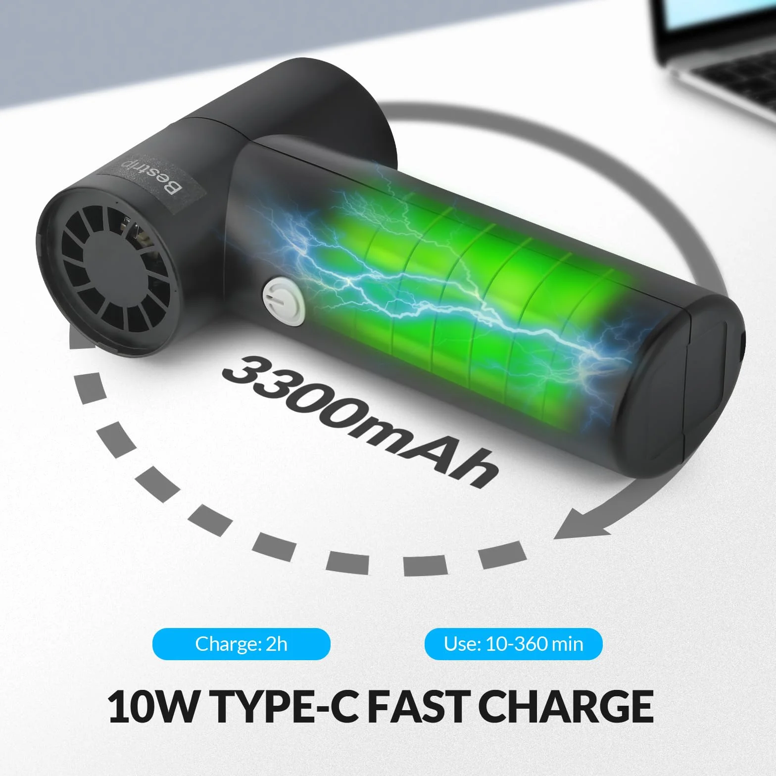 Elektryczna dmuchawa do komputera, 4-biegowa 85000 obr./min, sprężone powietrze z akumulatorem 3300 mAh, ładowanie przez USB, sprężone powietrze w sprayu do czyszczenia