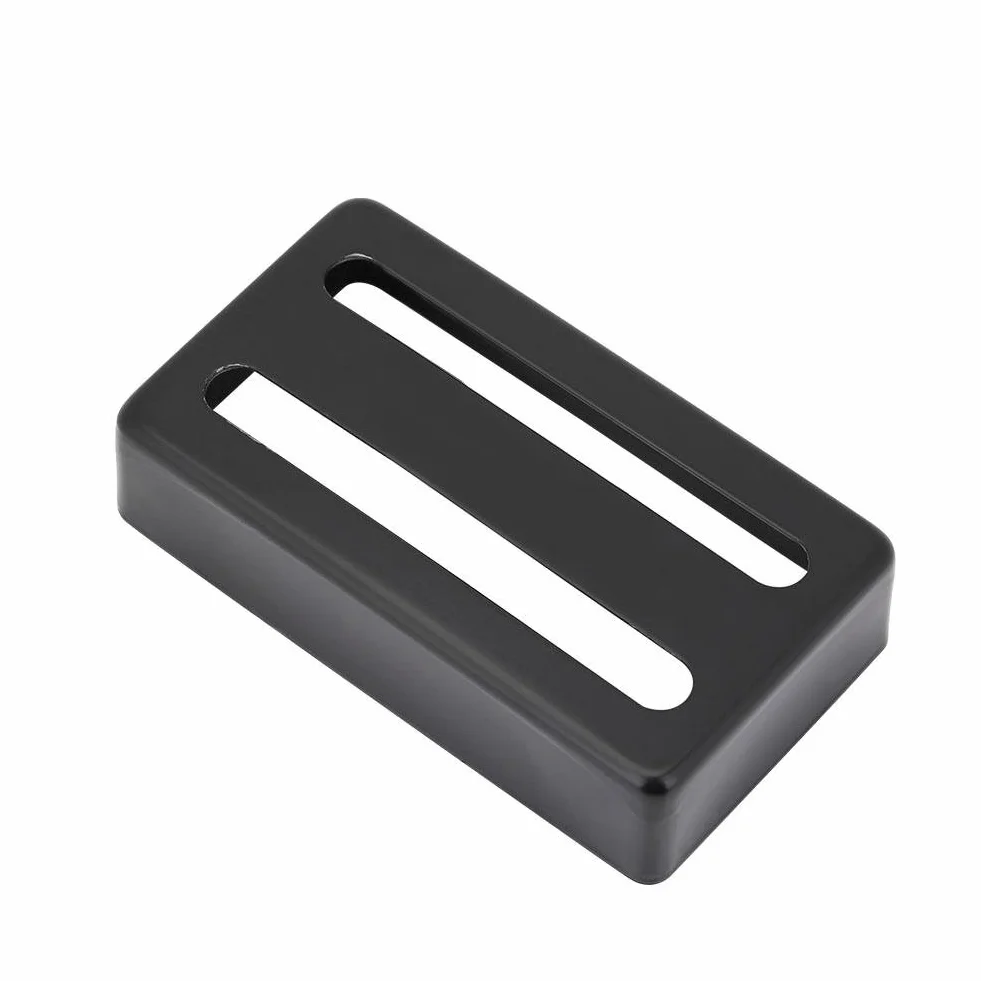 Dilwe Osłona na przetwornik gitarowy, metalowe etui z dwoma gniazdami mosiężne Humbucker do gitar elektrycznych (czarna) akcesoria do gitary elektrycznej