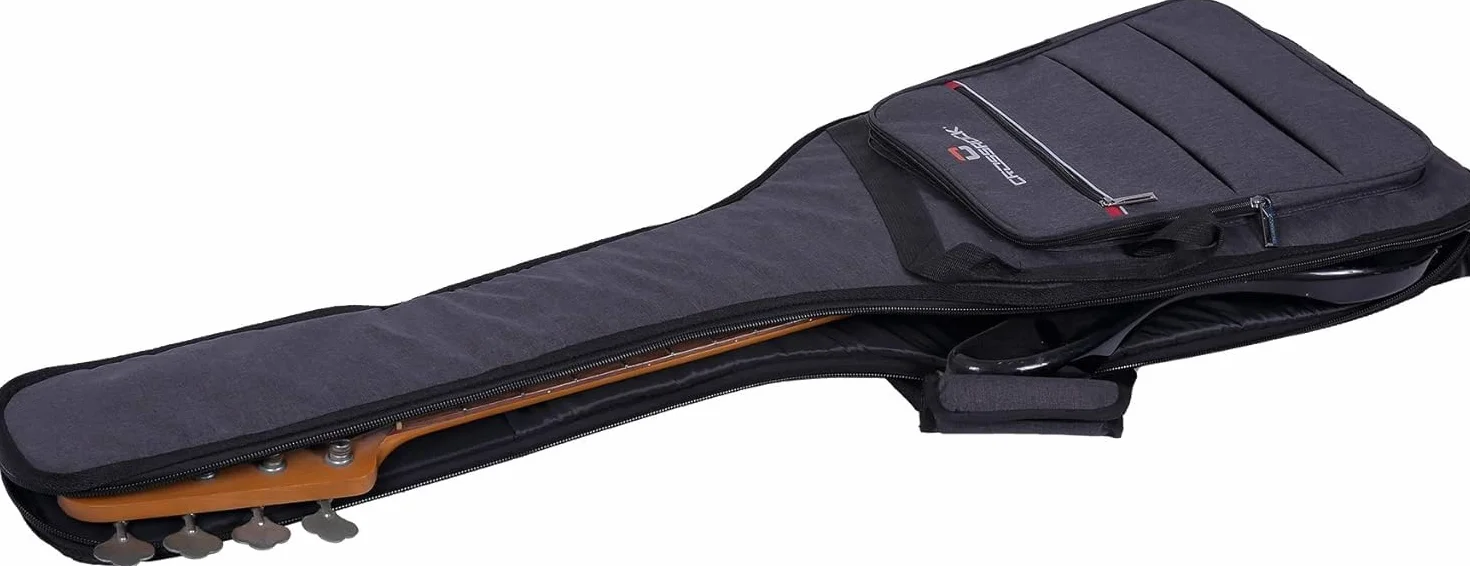Crossrock CRSG107B Torba na gitarę basową, wyściółka 10 mm, dostępny plecak, ciemnoszary (CRSG107BGR)