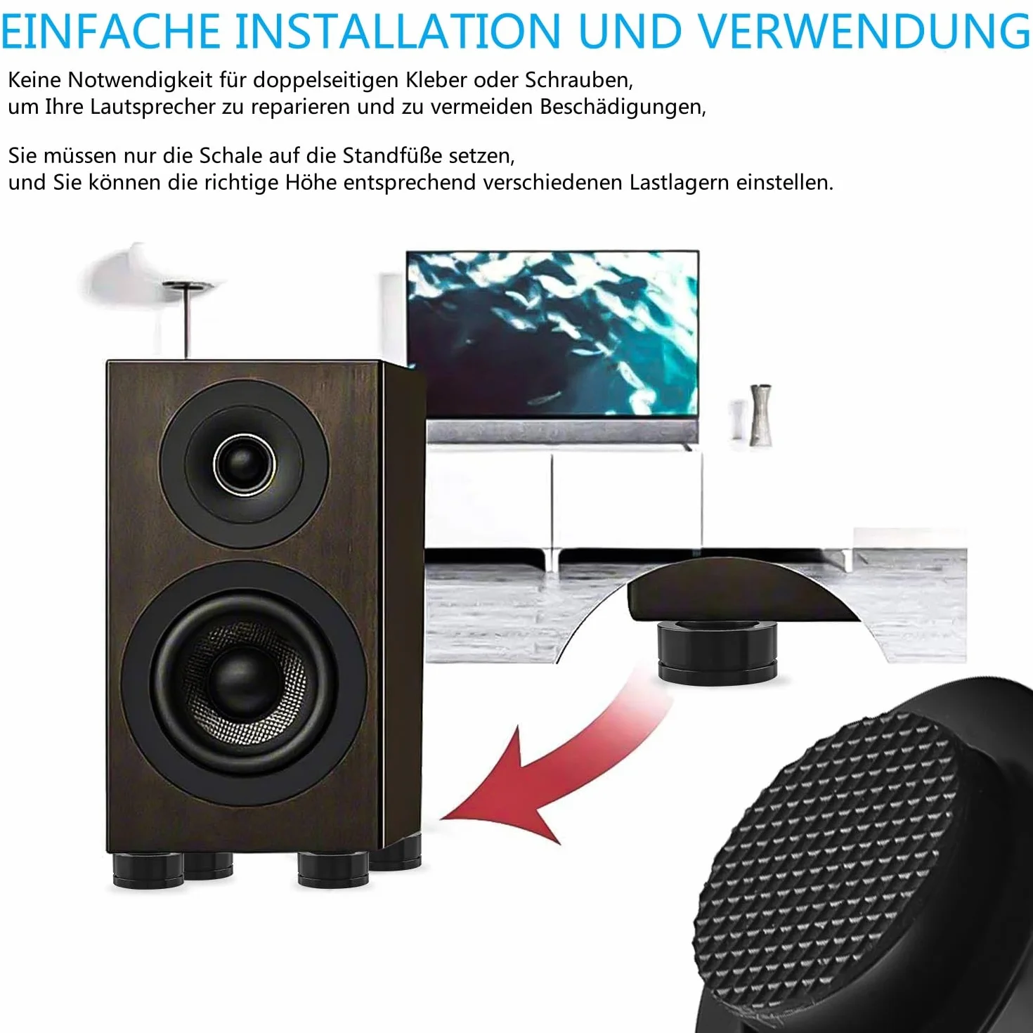 4 sztuki nóżek głośnika HiFi 39 x 23 mm uchwyt na głośnik stopka regulowana izolacja nóżka głośnik kolce wzmacniacz głośnik kolce DAC + podkładki bazowe akcesoria