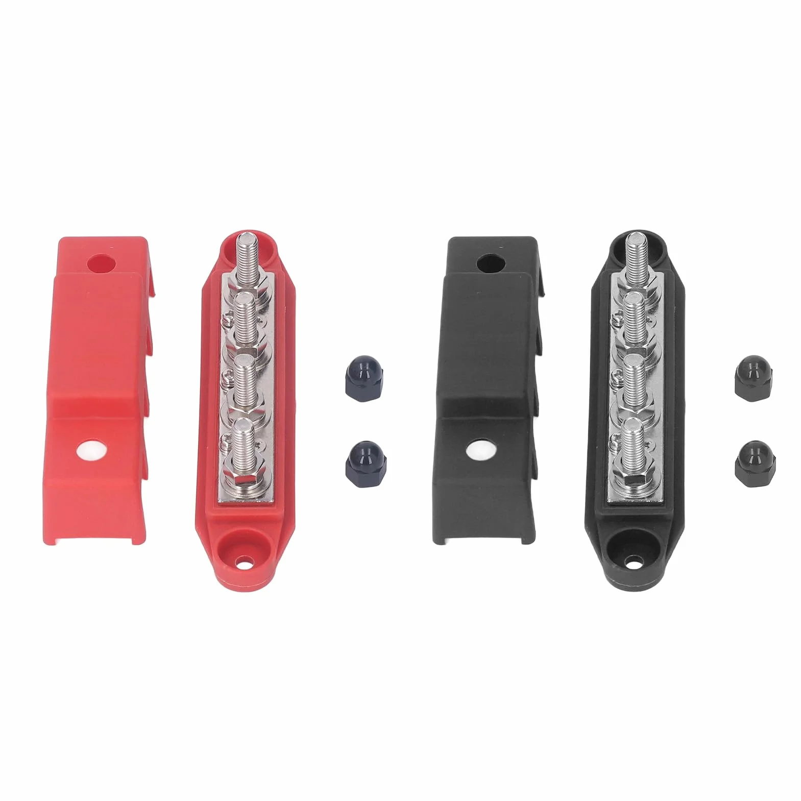 2 szt. Blok Dystrybucji Zasilania Blok Dystrybucji Zasilania, Szyna Zbiorcza 48 V Szyna Zbiorcza DC 48 V 250 A, śruba M8 4 Terminal Stud Blok Dystrybucji Zasilania dla Auto