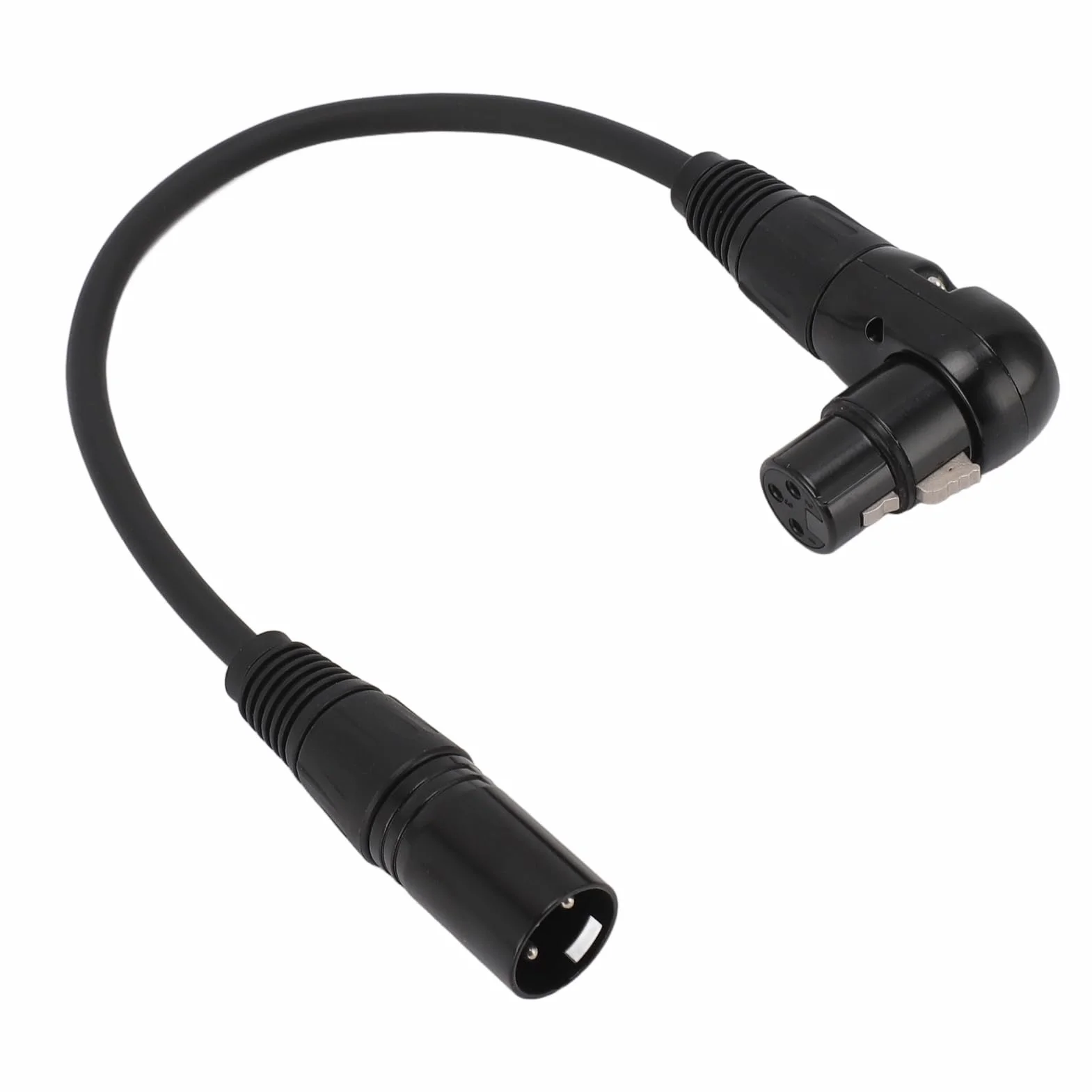 Kabel Mikrofonowy XLR Kątowy żeński na Prosty Męski, Przewód żeński 90 Stopni na Prosty Męski, 3-pinowy na 3-pinowy, Kabel Przejściowy XLR do Głośnika, Studia nagrań, Miksera