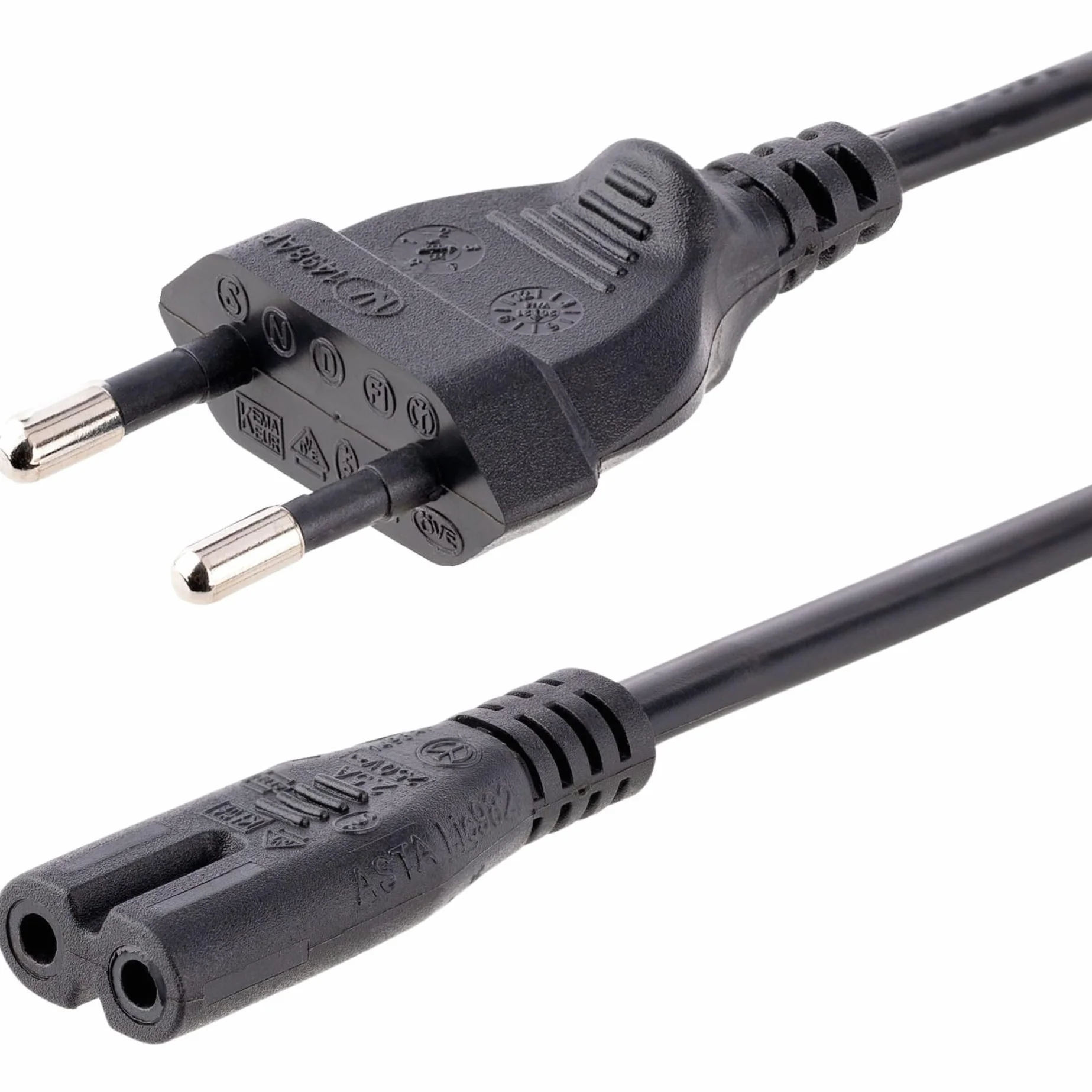 StarTech.com Kabel do ładowania laptopa, wtyczka EU na C7, 2,5 A, 250 V, 18 AWG, kabel zamienny do laptopa, kabel zasilający do laptopa, kabel zasilający do laptopa, kabel zasilający/kabel sieciowy
