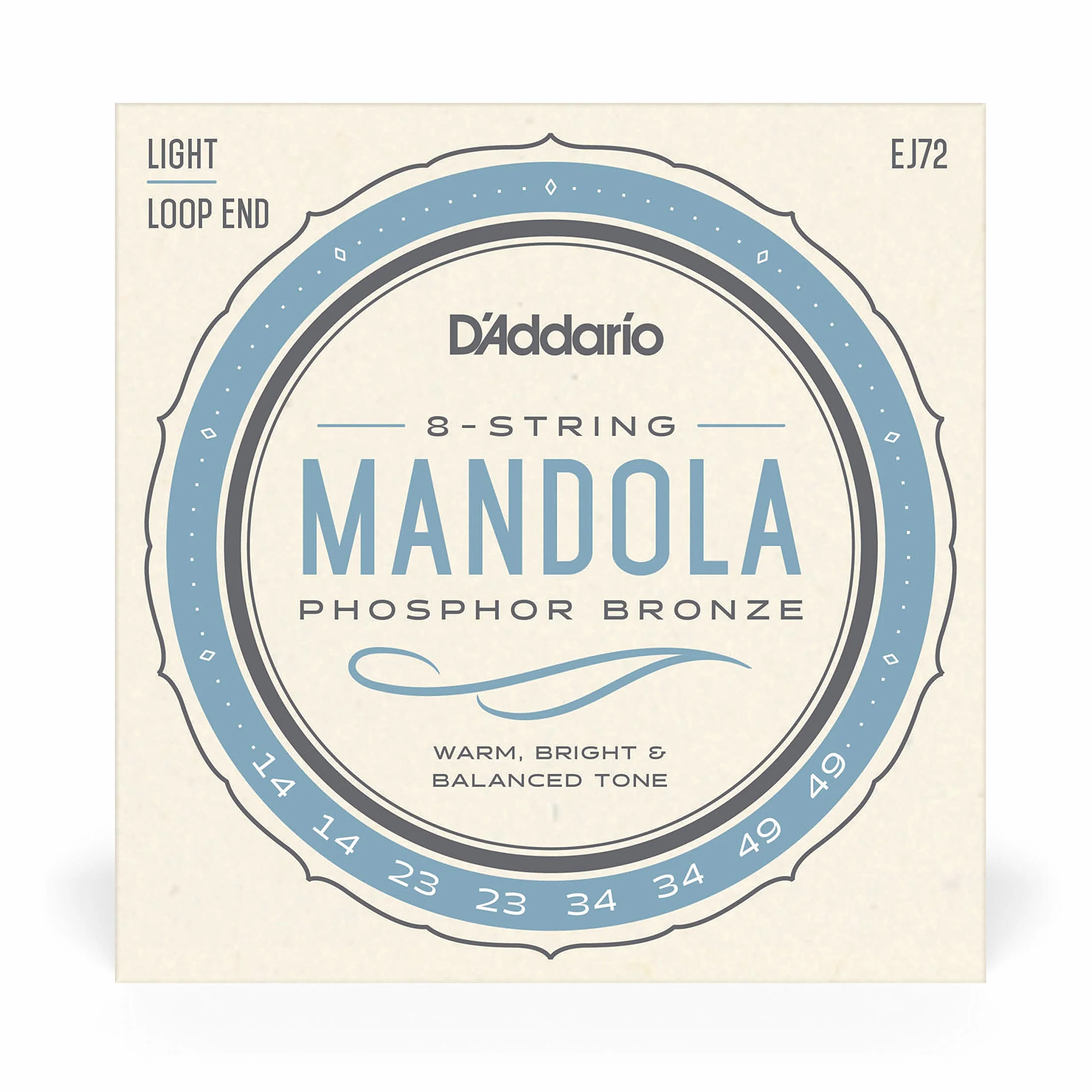 D'Addario EJ72 lekkie 14-49 struny mandoli - brąz fosforowy