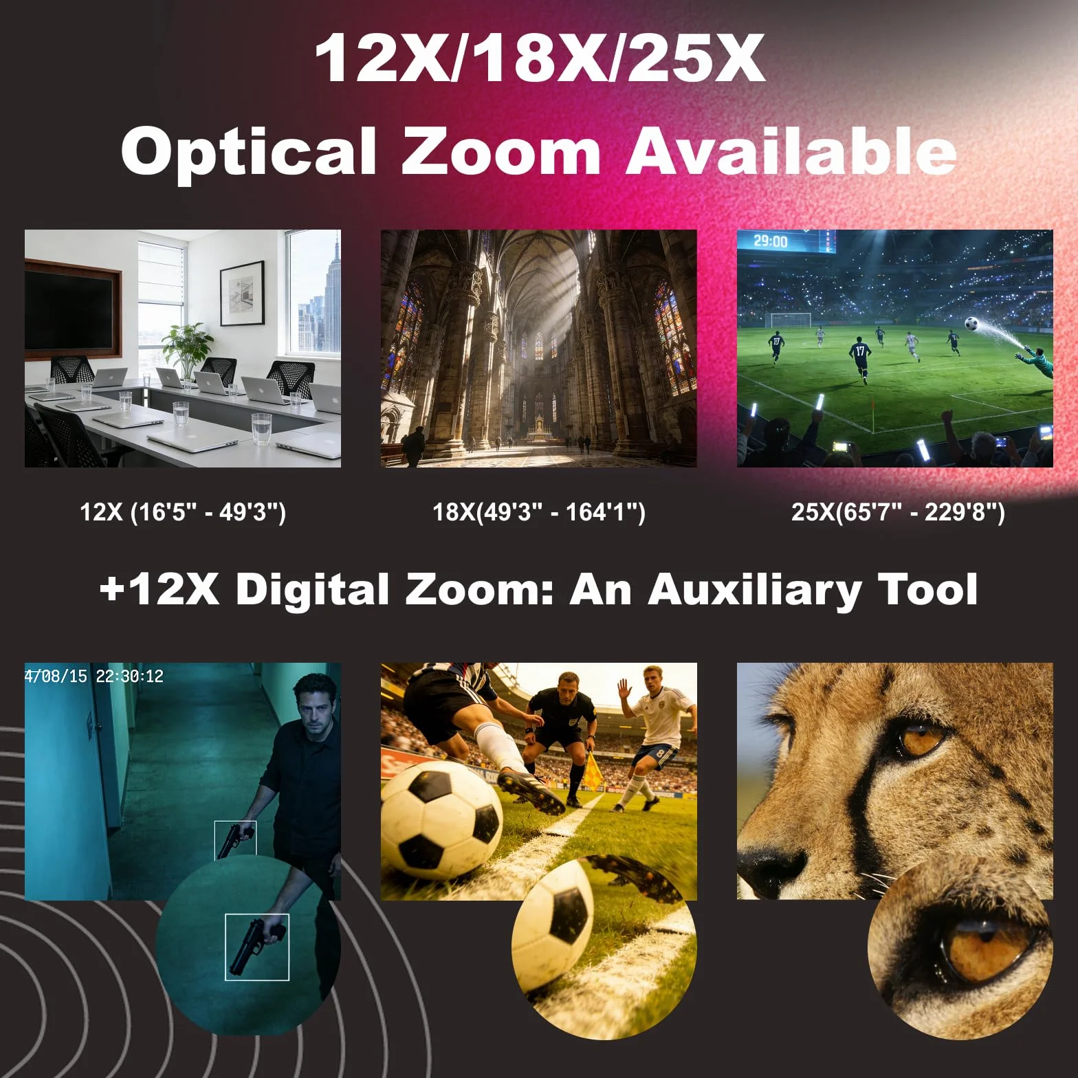 zowietek Kamera 4K NDI|HX3 PTZ PoE, 18-krotny zoom optyczny, jednoczesne wyjścia HDMI i SDI, RTSP/RTMP/SRT, samodzielne przesyłanie strumieniowe IP na żywo do YouTube, Twitch na spotkanie,