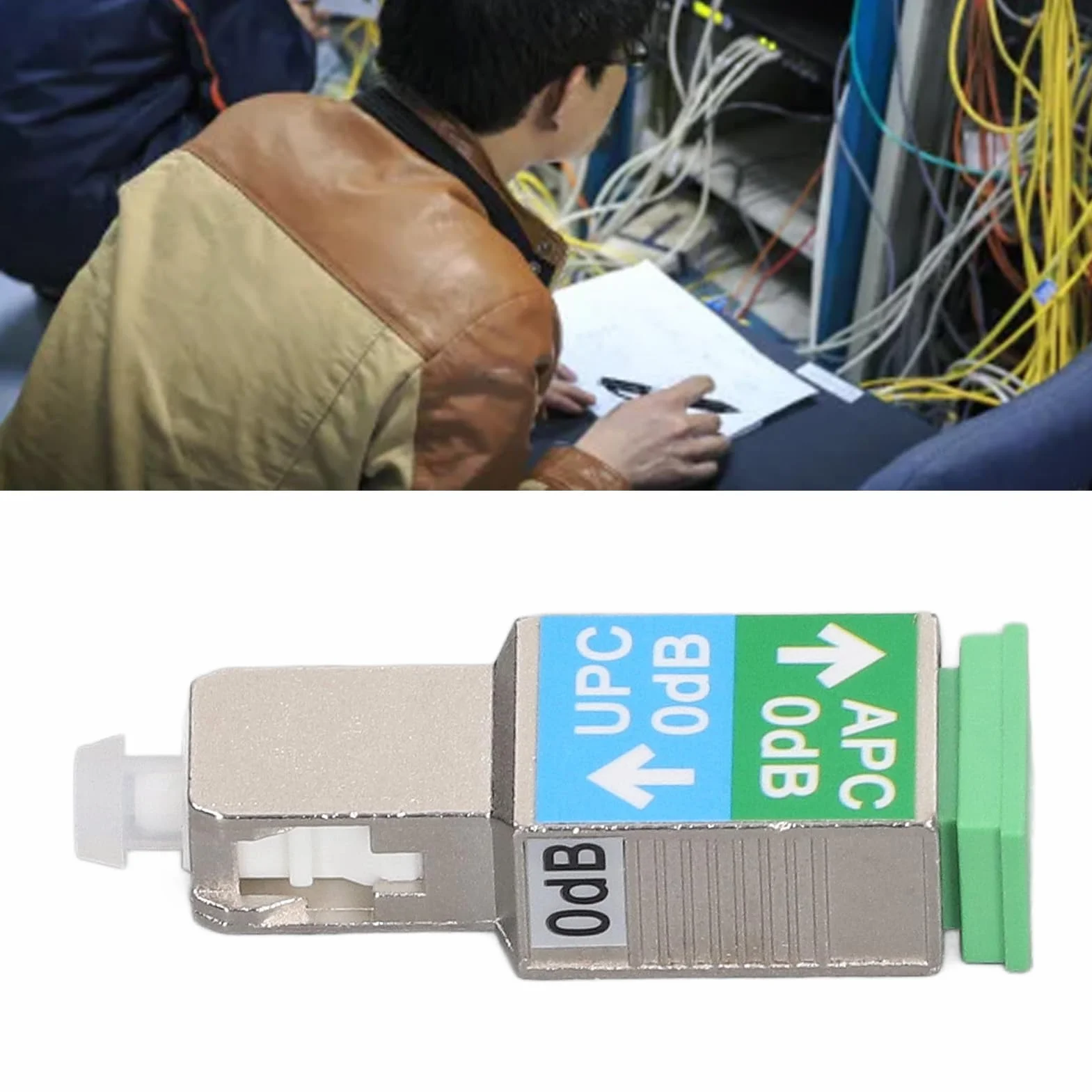 Eujgoov SC UPC na SC adapter 1200 Nm ~ 1600 Nm głowica konwertera z włókna szklanego SC UPC wtyczka do gniazda SC SM9/125 adapter hybrydowy