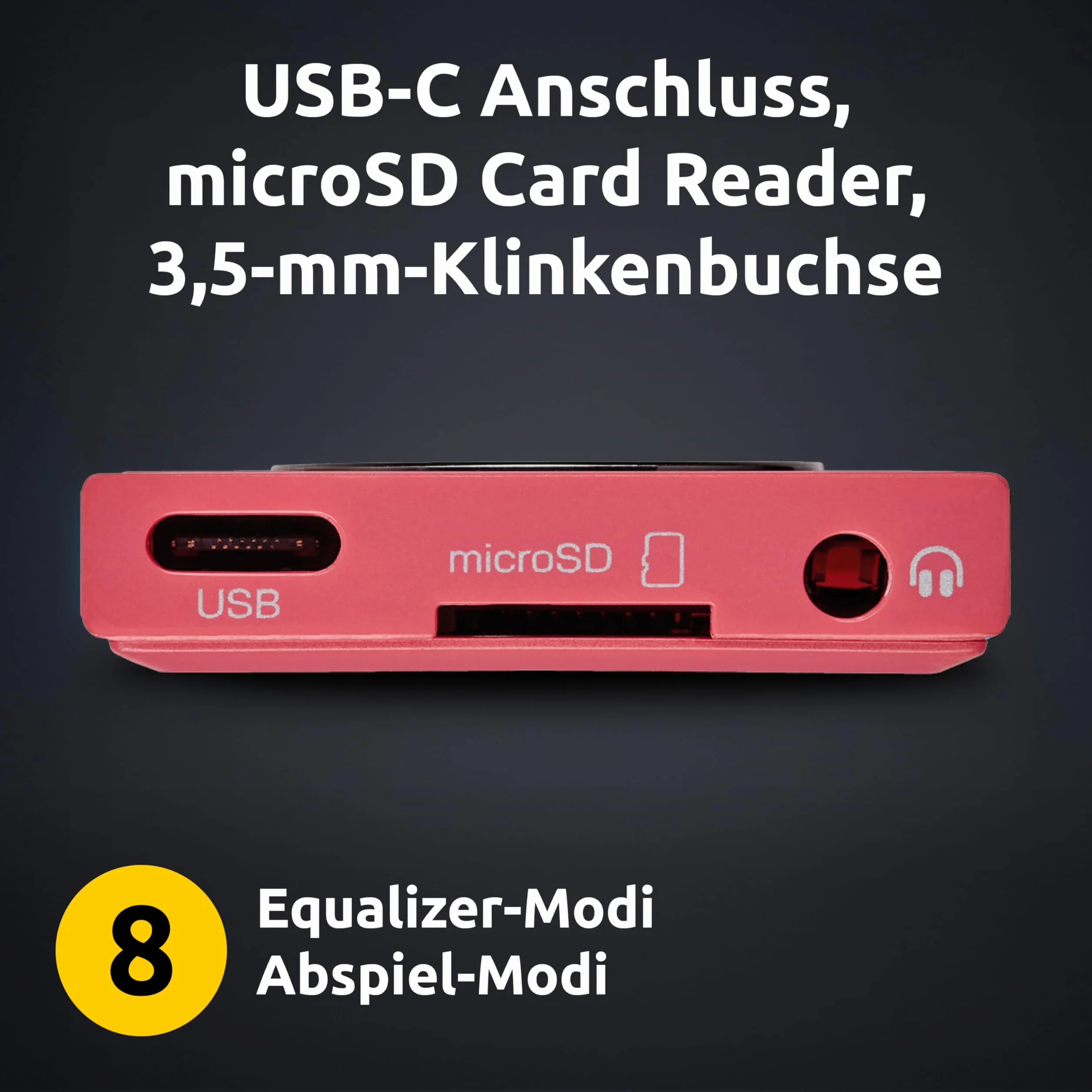 Intenso Odtwarzacz MP3 Skuter wideo 1,8 cala Bluetooth Różowy
