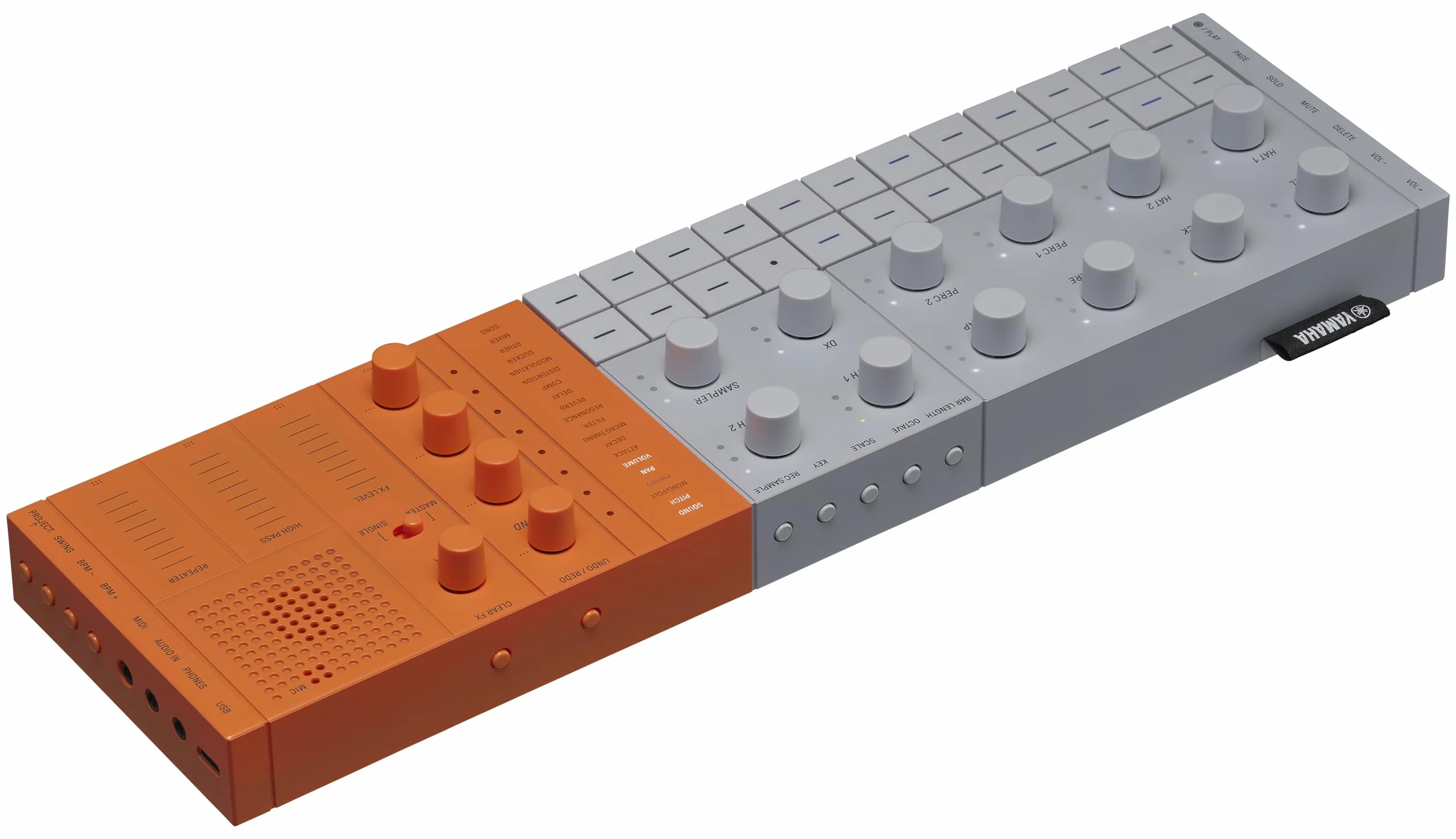 Yamaha SEQTRAK Mobile Music Ideastation – All-in-One Music Production Studio with Dual Sound Engines, Onboard Sampling, Built-In Speaker, and Rechargeable Battery – Orange