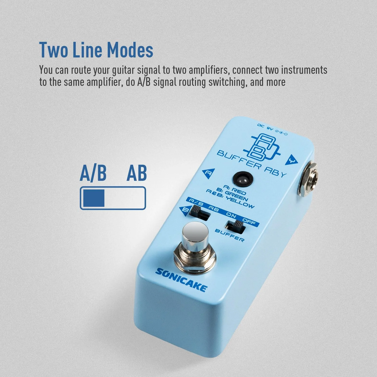 SONICAKE Line Selector AB przełącznik mini efektów gitarowych True Bypass z Buffer ABY