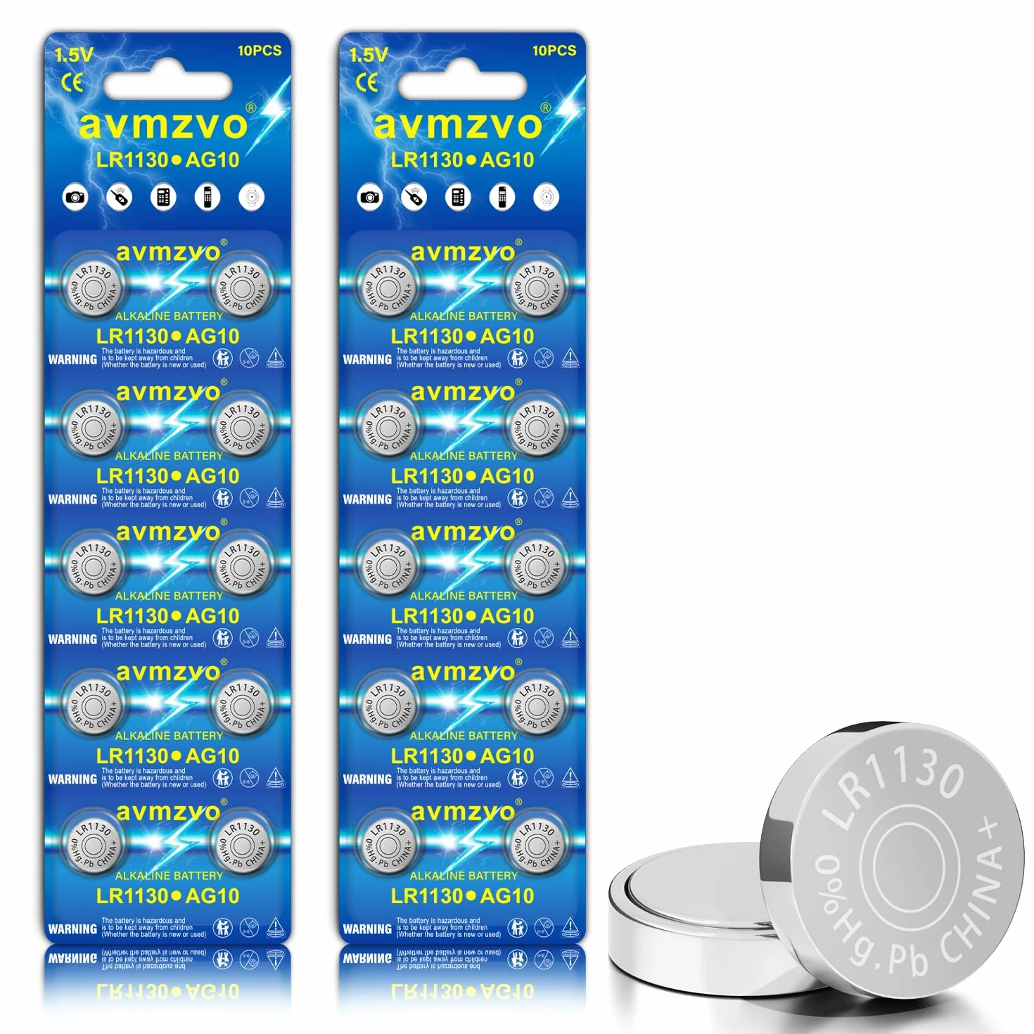LR1130 baterie guzikowe AG10 LR54 189 389 1,5 V alkaliczne baterie guzikowe, 20 sztuk, bez rtęci, opakowanie bezpieczne dla dzieci
