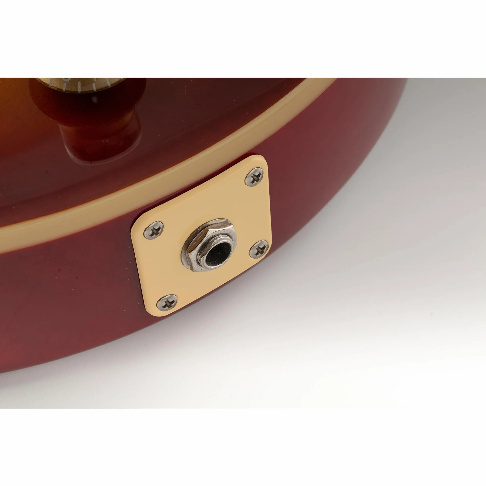Musiclily Pro Plastikowa Zakrzywiony Płytka Gniazda Jack do Gitary USA Les Paul Epiphone Les Paul, Kremowy(2 szt.)