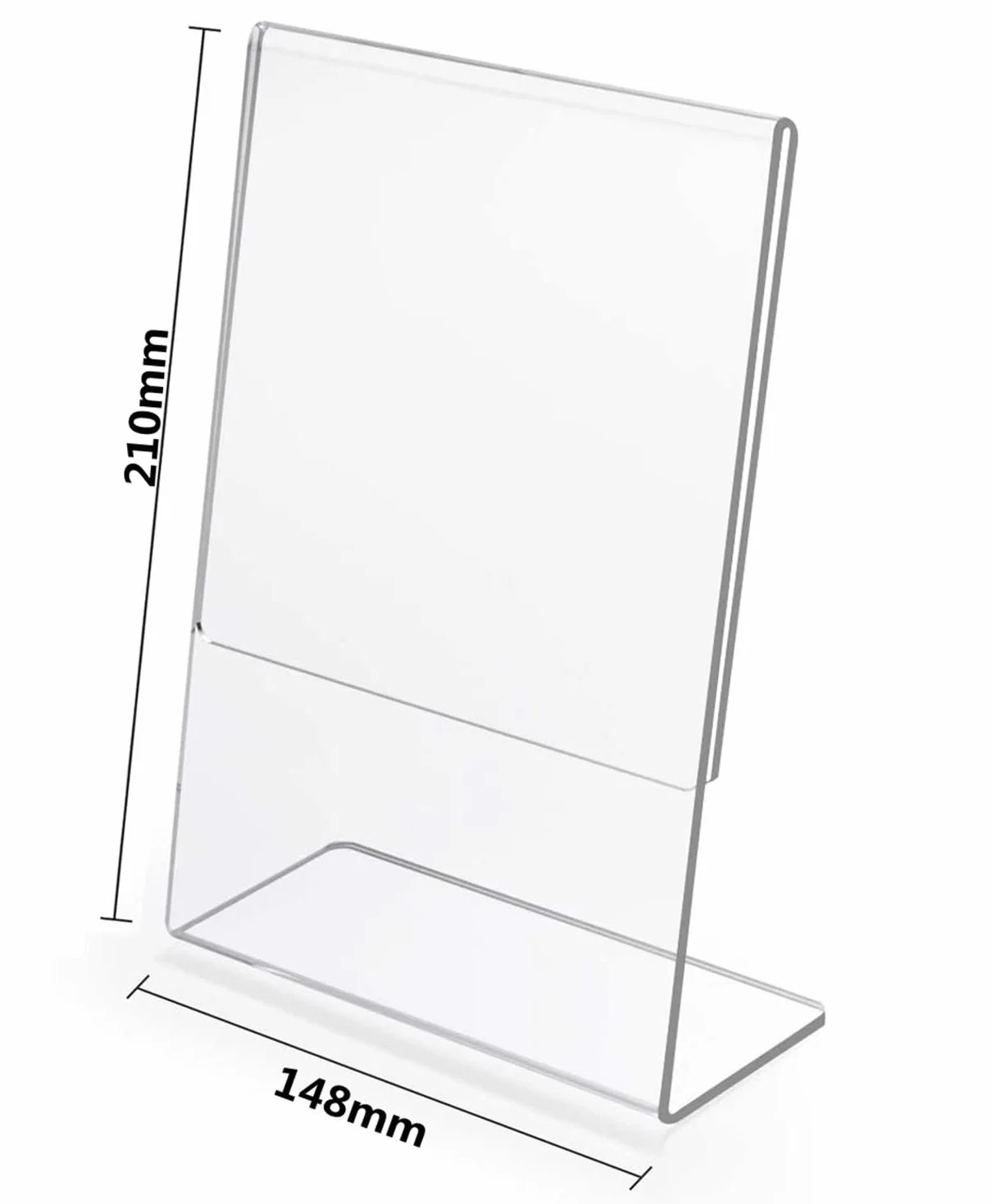 Voarge Uchwyt na znaki akrylowe, A5 w kształcie litery L Przezroczysty akrylowy uchwyt na plakat, do restauracji, sklepu, hotelu, biura, wystawy, dokumentów, plakatu (3 sztuki)